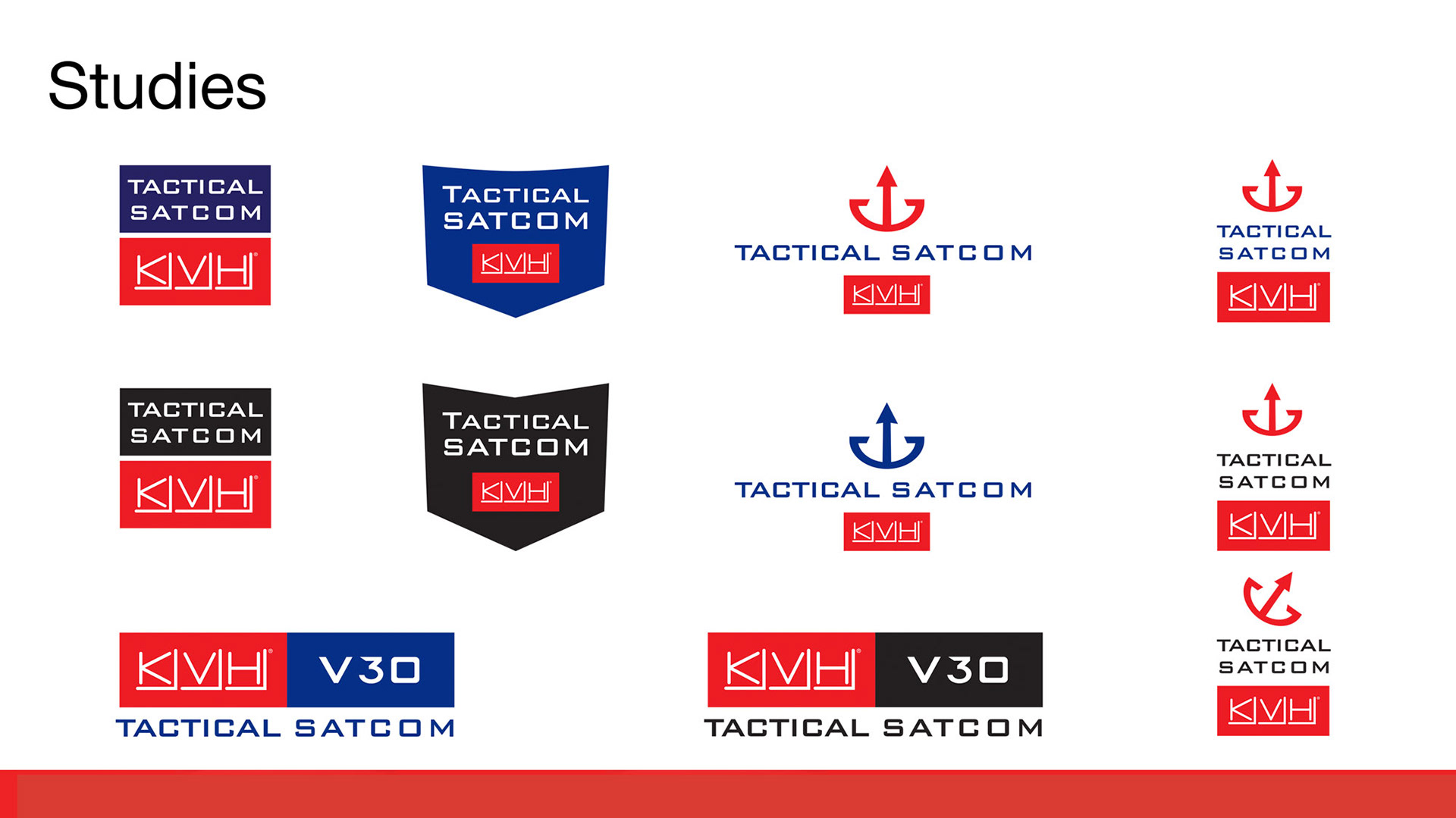 Logo studies for tactical satcom antenna branding