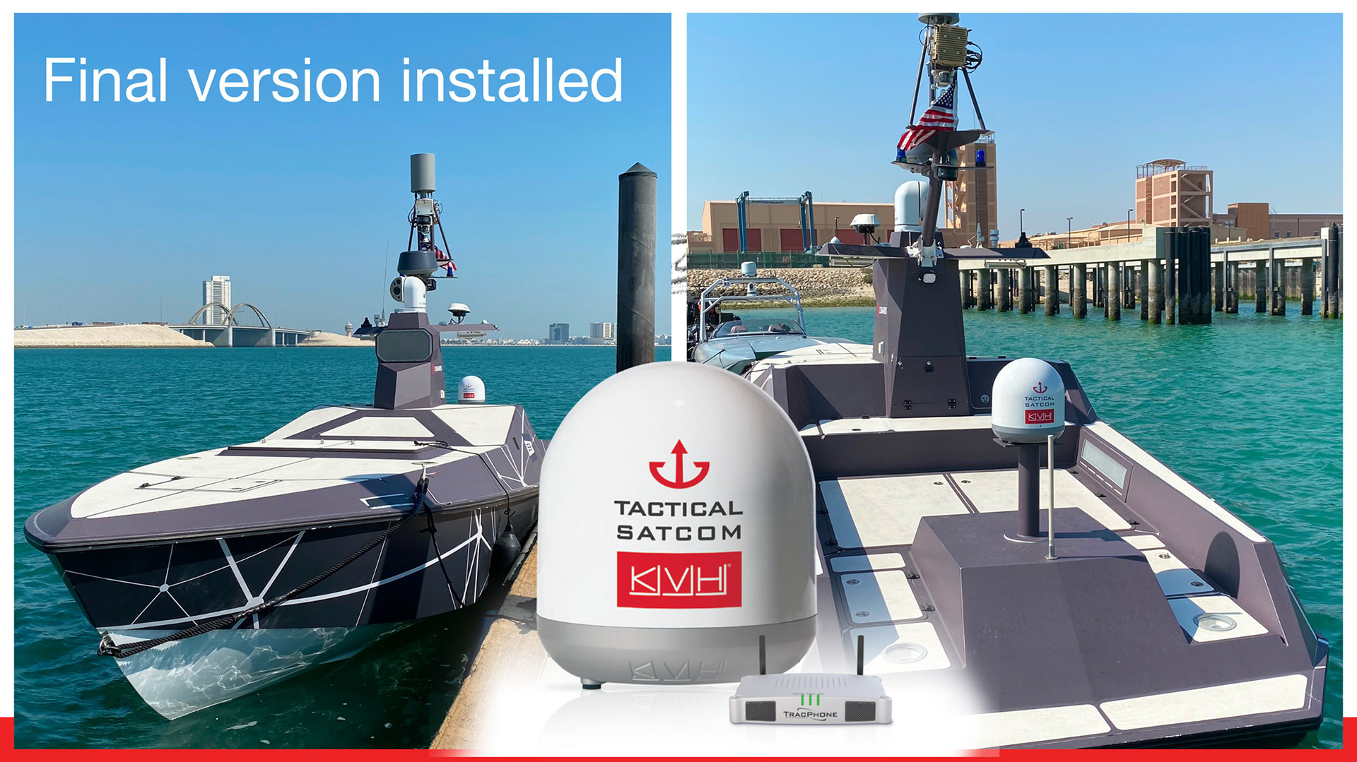 images of final design with antenna installed on a demo autonomous vessel