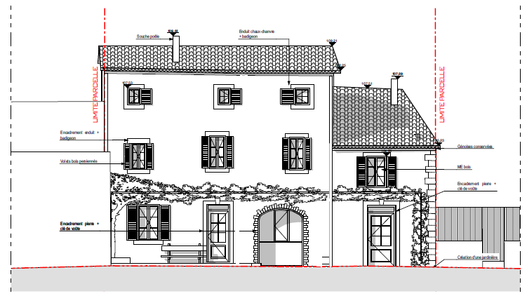 Phase Avant-projet _ façade sud (sur place du village)