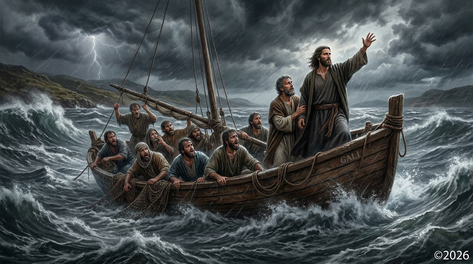  Jesus Calms a Storm on the Sea Matthew 8:23-27 Mark 4:35-41 Luke 8:22-25