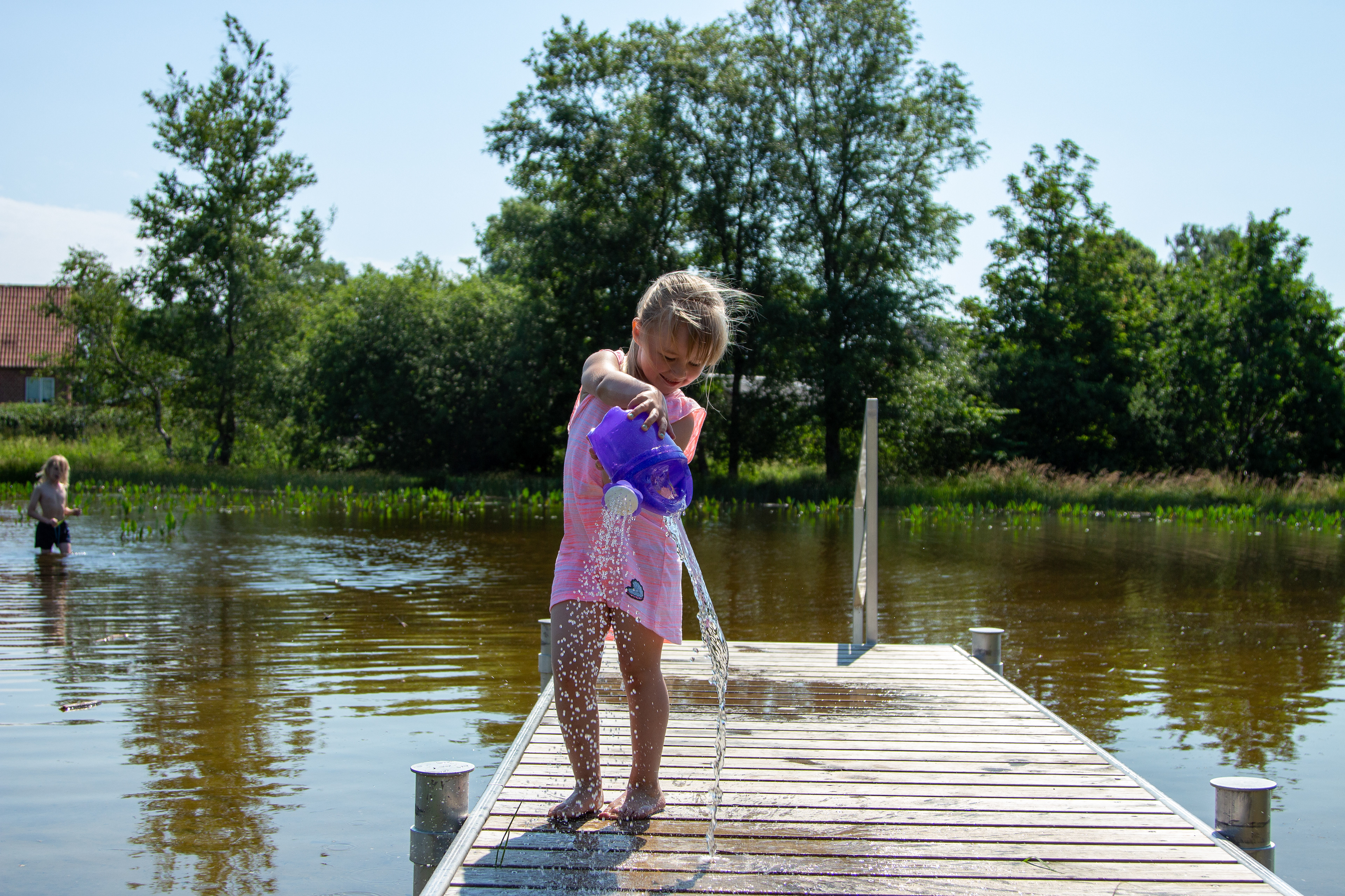 portrait, model, water
