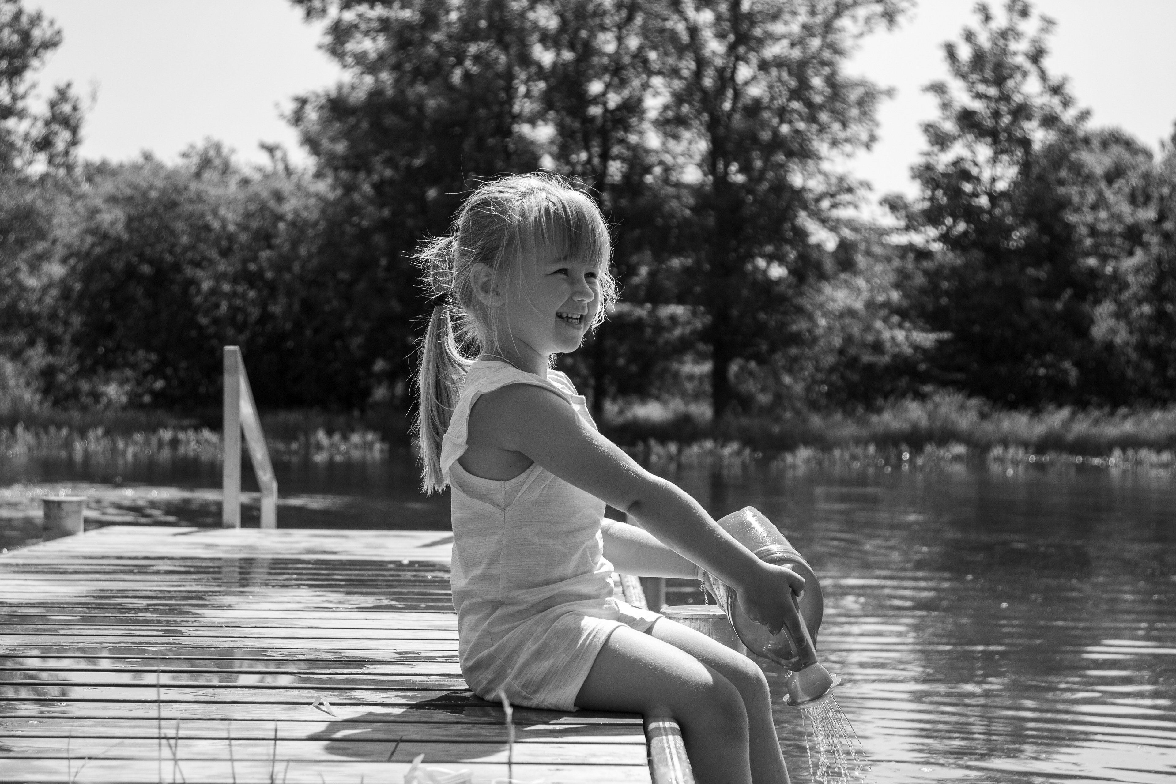 portrait, model, water