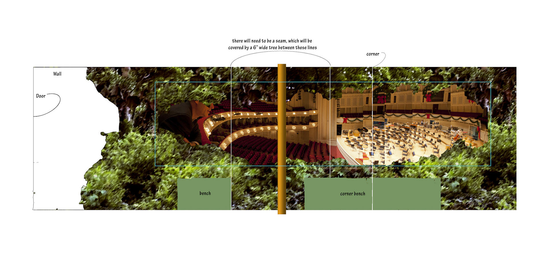 Paint Elevation and photomural placement for the Forest