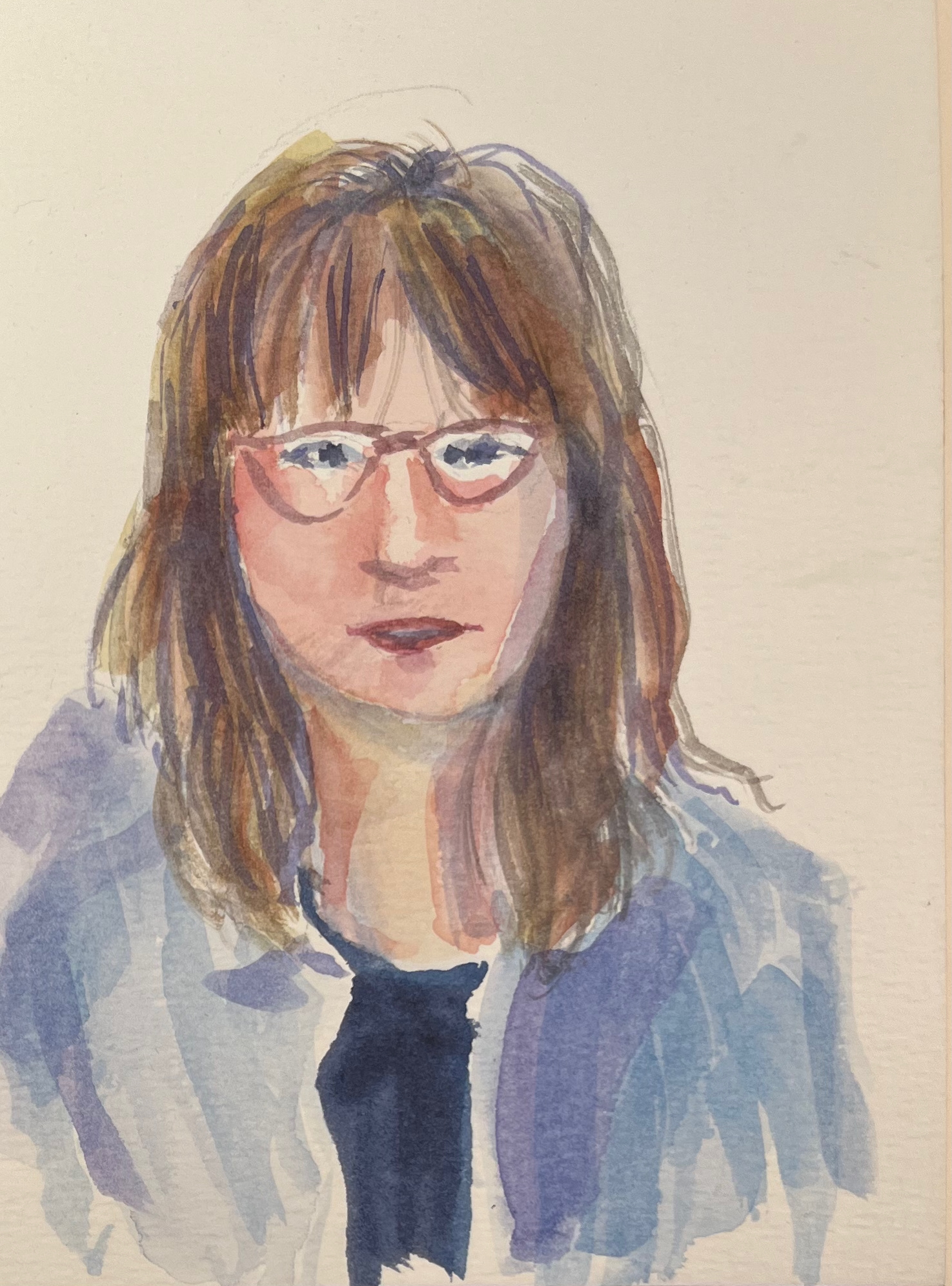 Kaylee, 2023, watercolor, 7" x 5"