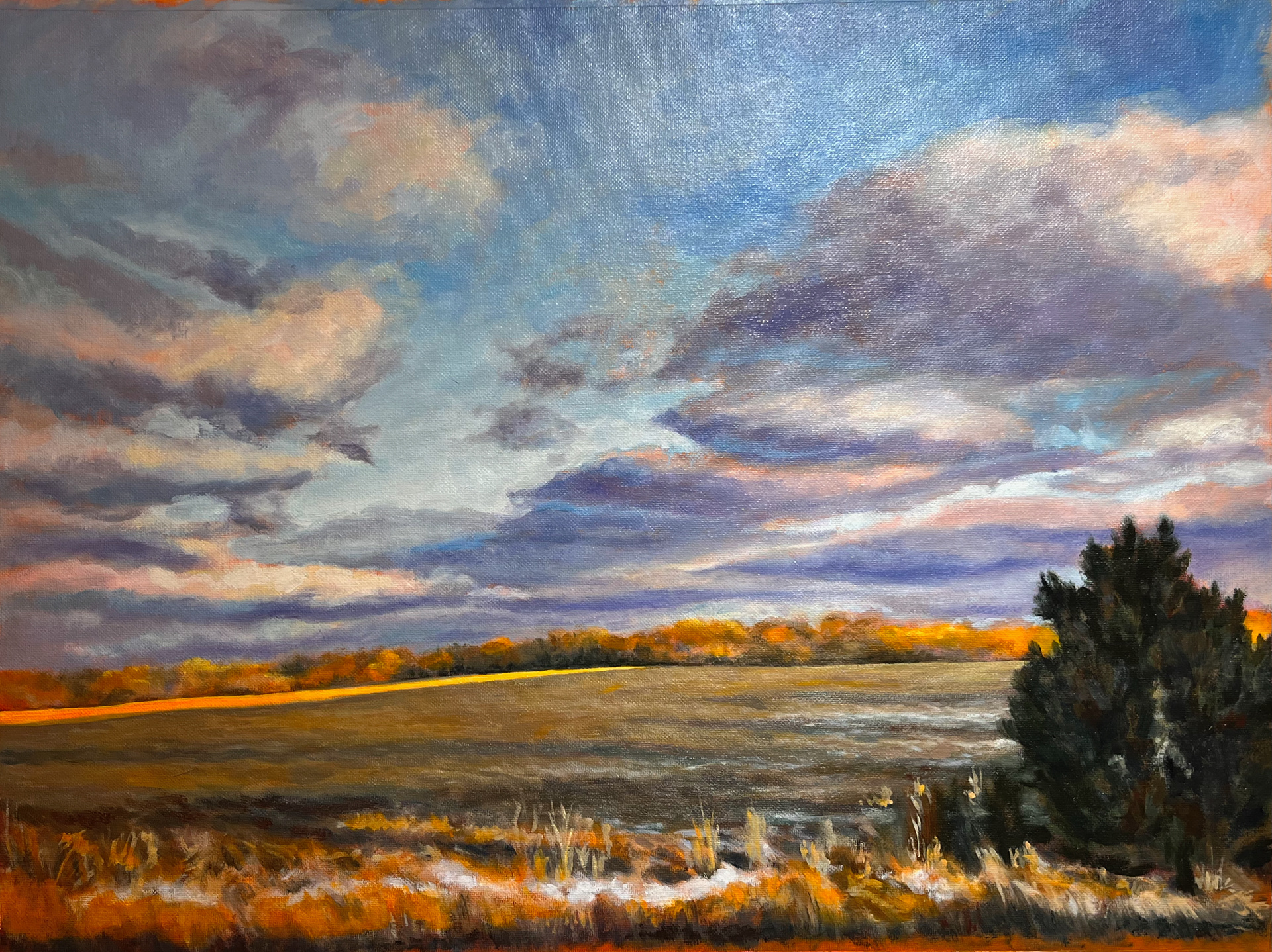 Early Winter Landscape, 2025, oil on canvas, 18” x 24”
