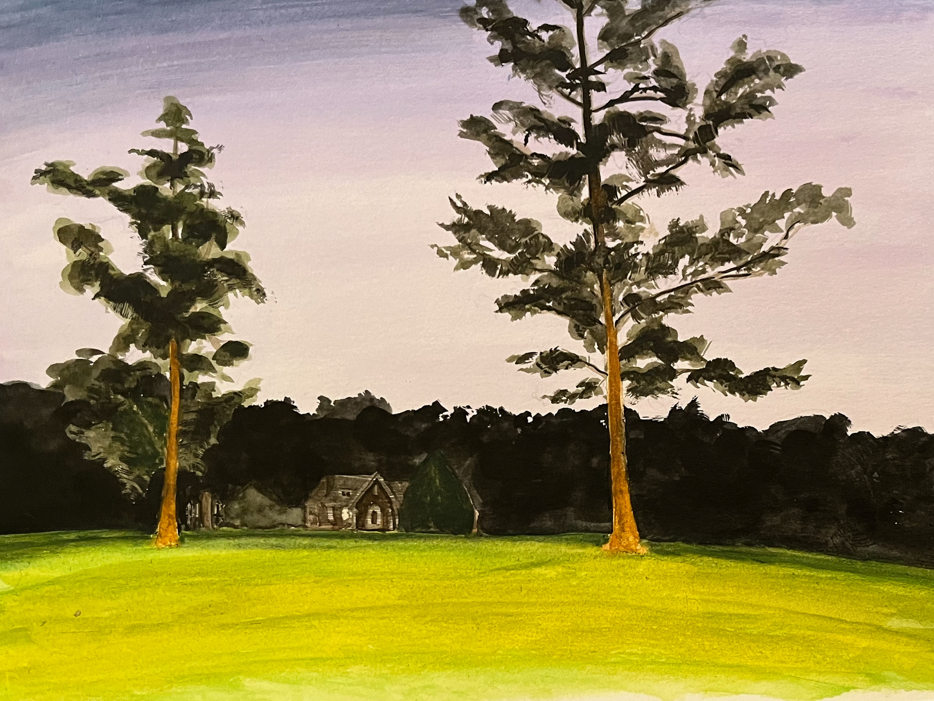 That Time of Day, 2023, water color and gouache, 9" x 12"