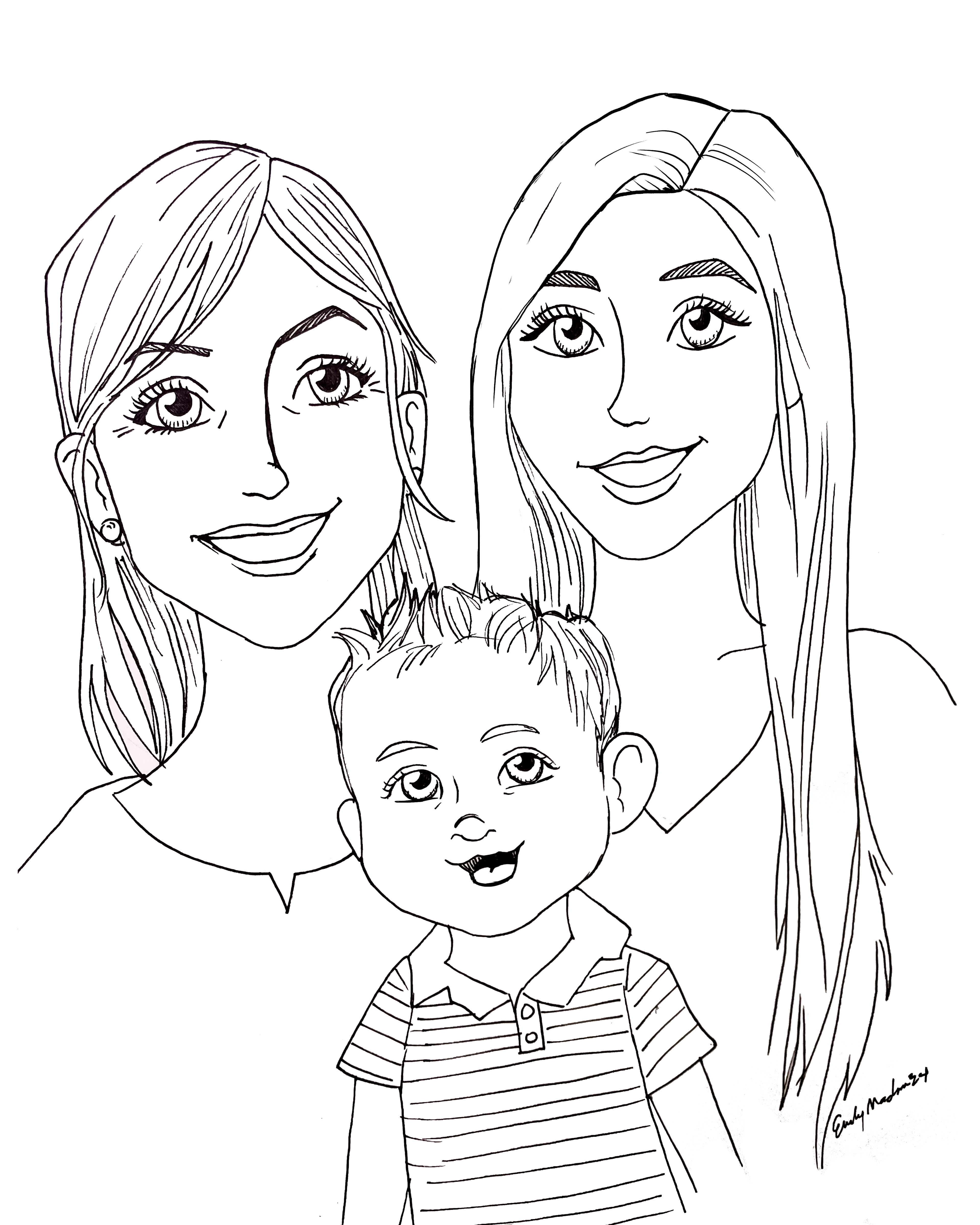 1 hr Portrait Sketch. Drawn in pencil/ink and then digitally scanned.