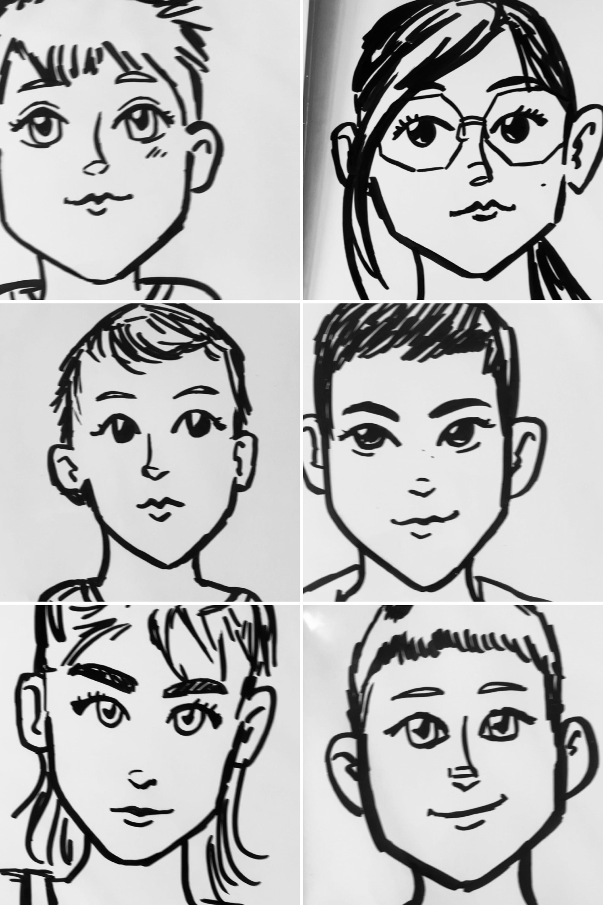 3-5 min Live Portrait Sketches.