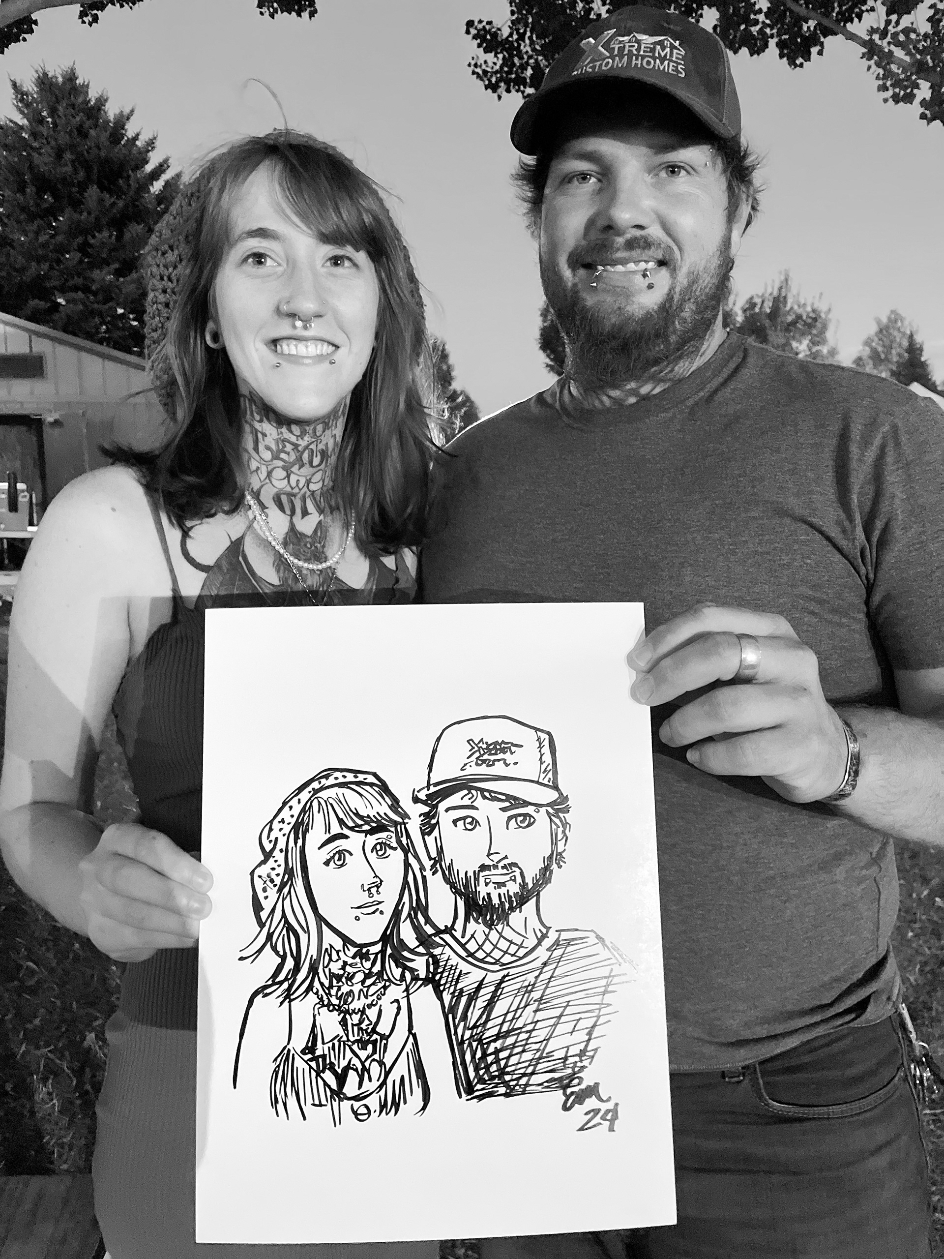 Large, 10 min Live Portrait Sketch.
