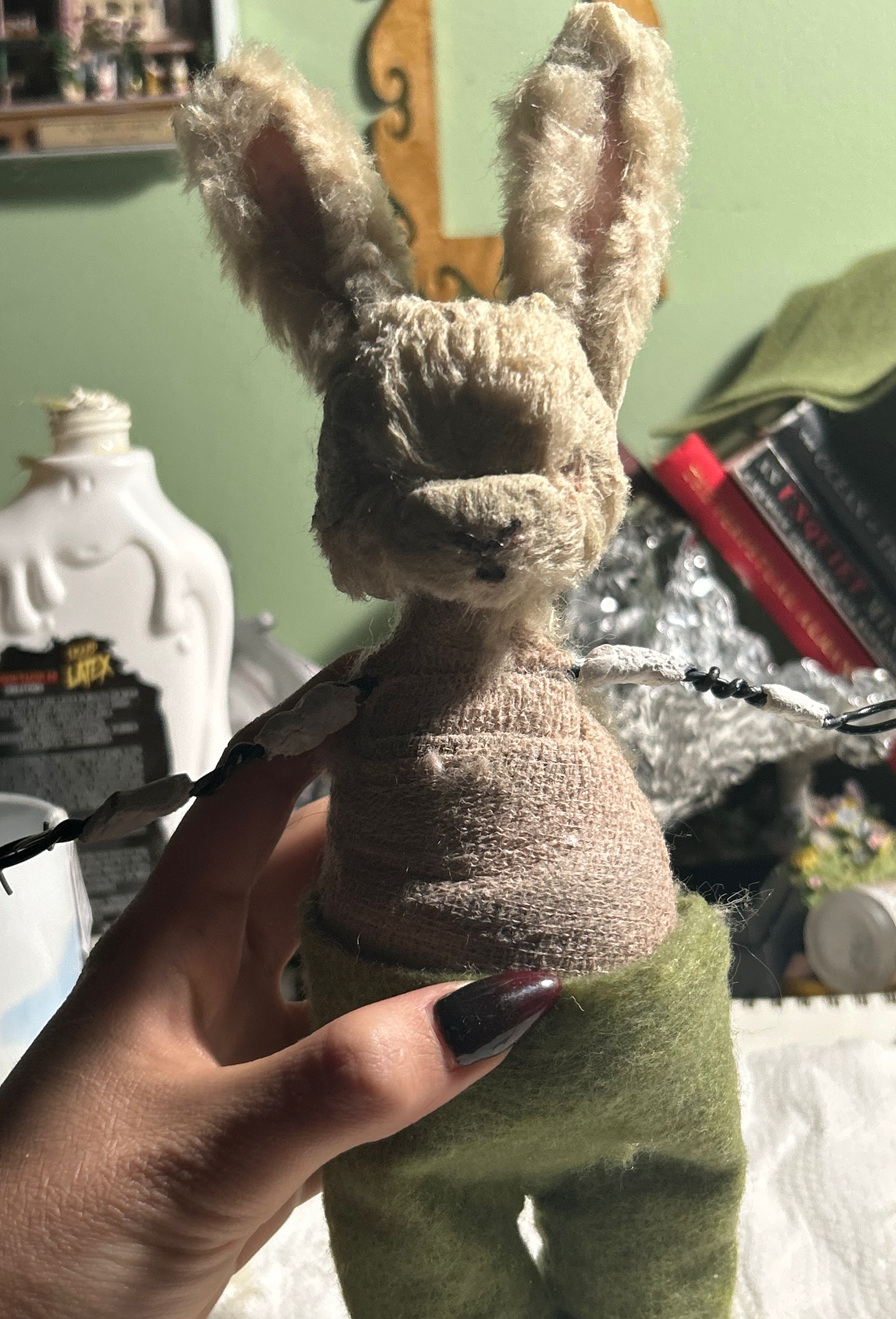 Pants sewn from felt