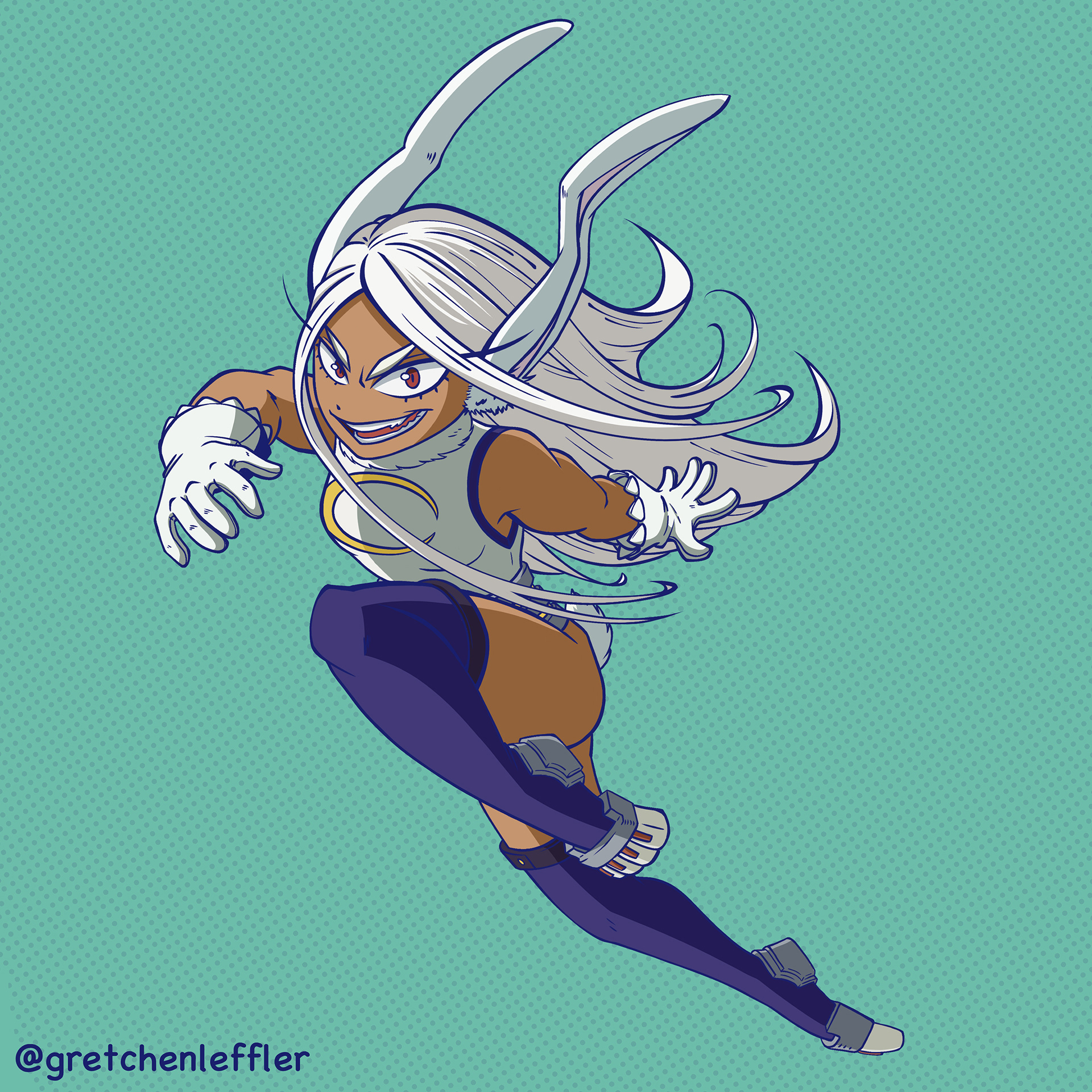 Fanart of Mirko from My Hero Academia