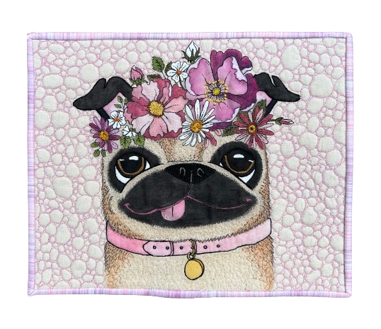 PORTRAIT OF AFFECTION - THE PUG AND THE FLOWERS