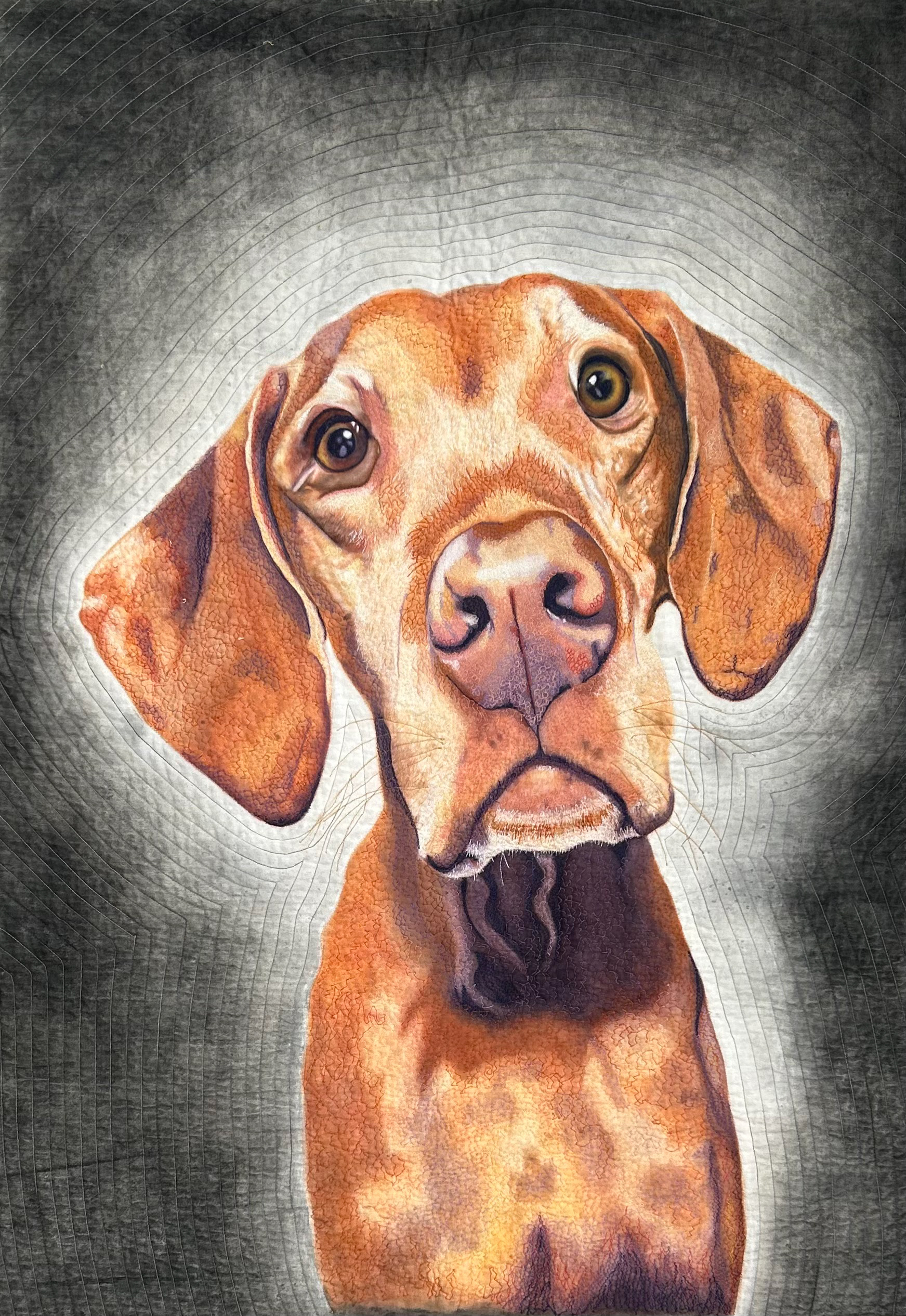 PORTRAIT OF SZANYA: A VIZSLA'S LOVE ON FABRIC