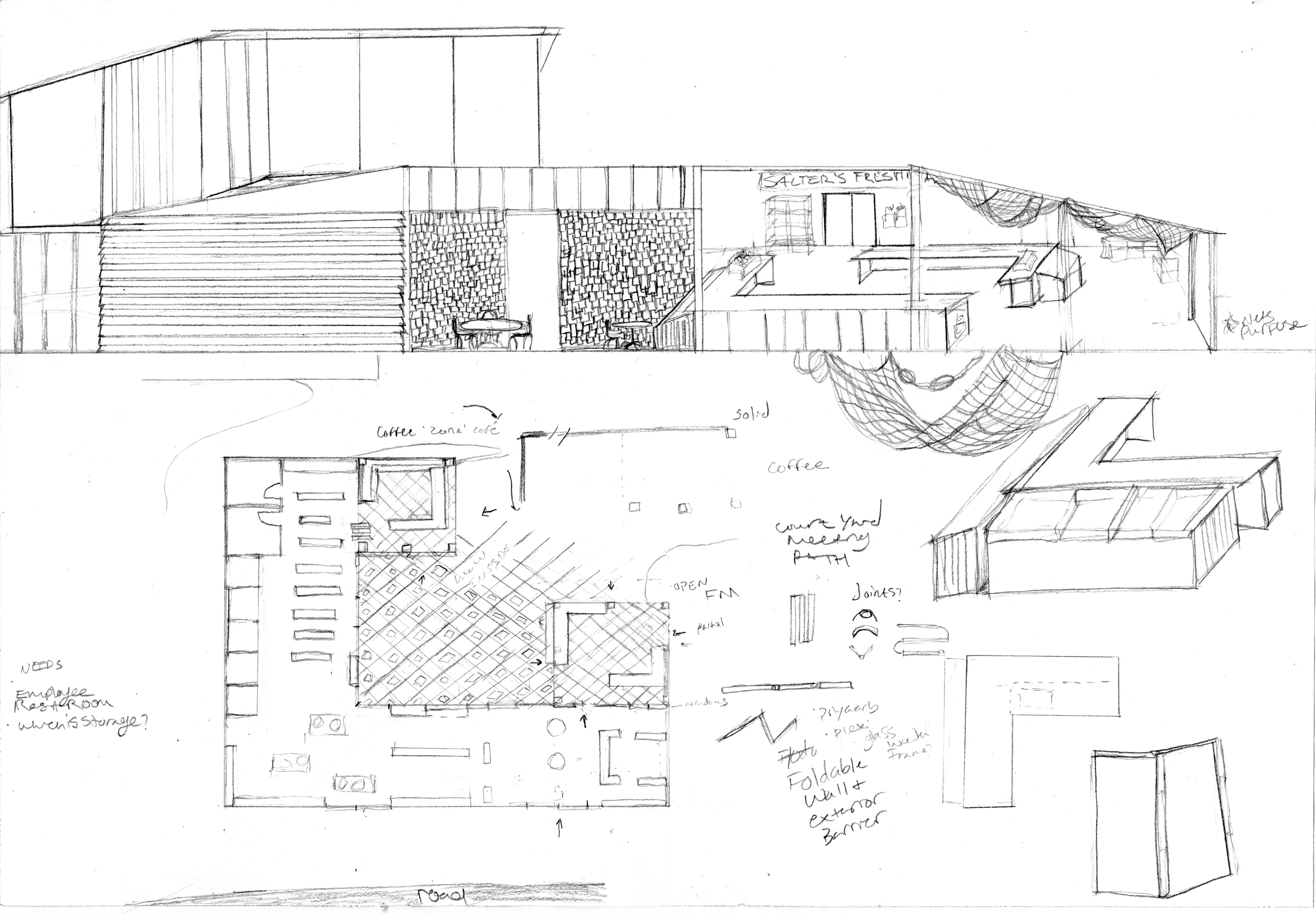 market single sheet sketch study