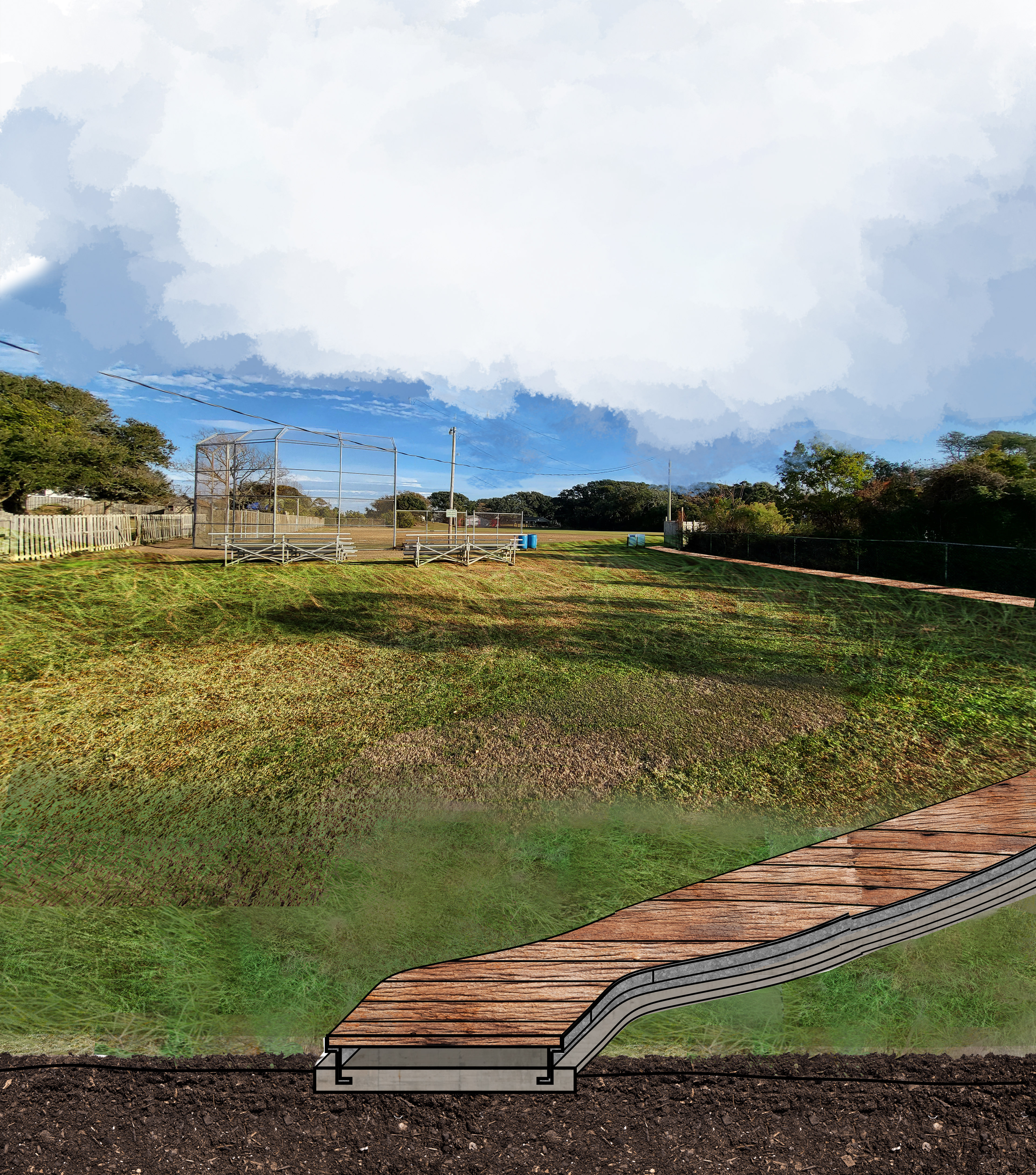 path section of ballpark