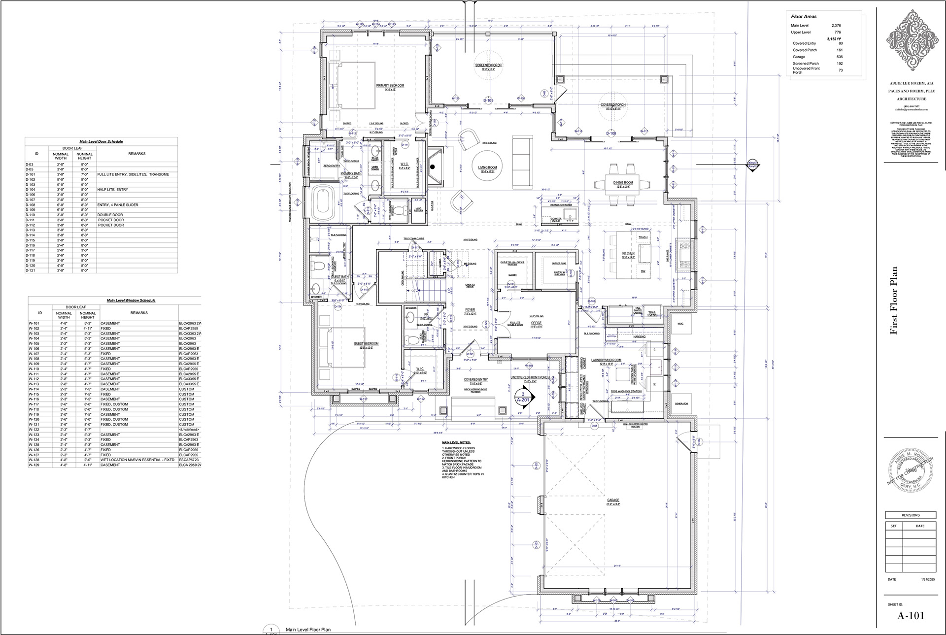 First Floor CD Technical Drawings