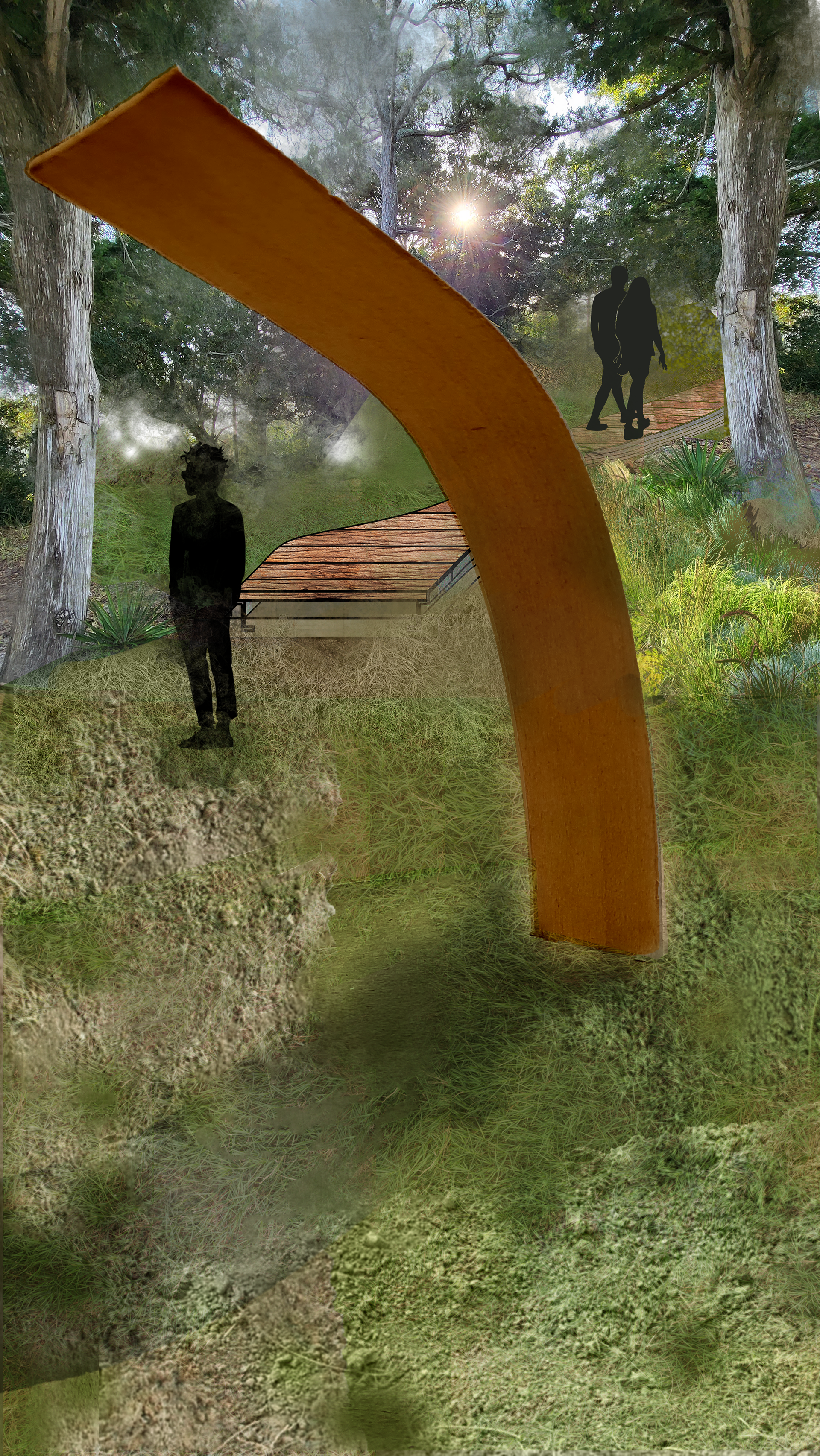 photoshop rendering of node and path for ballpark entrance