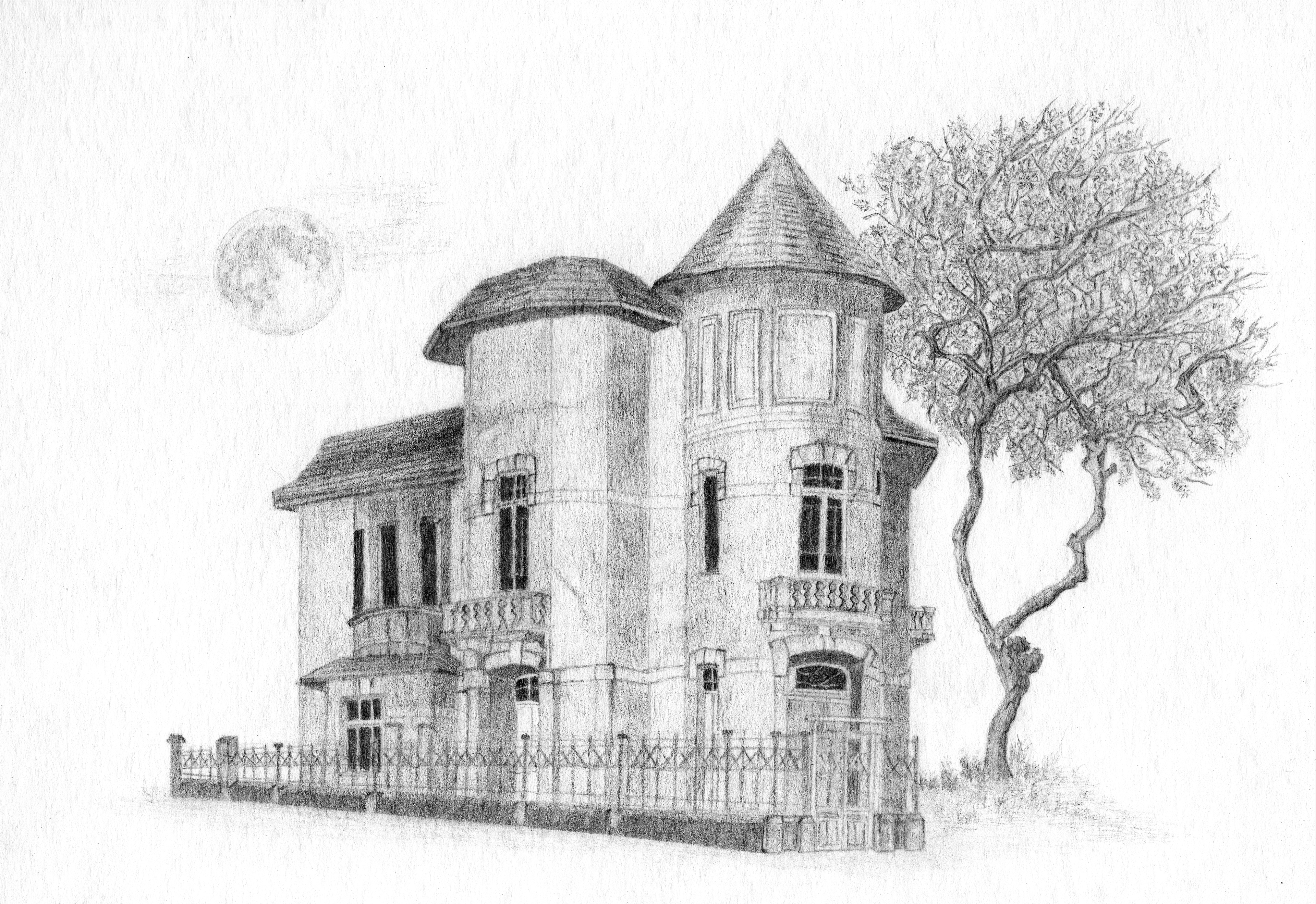 Arte realista de una casa histórica de Barranco, La casona Gálvez Chipoco, preservando detalles del patrimonio monumental