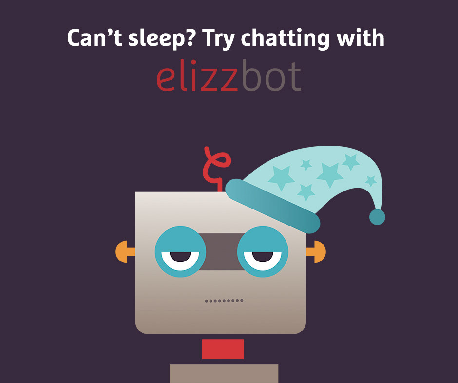 Design of Elizzbot chatbot and variations for social sharing.
