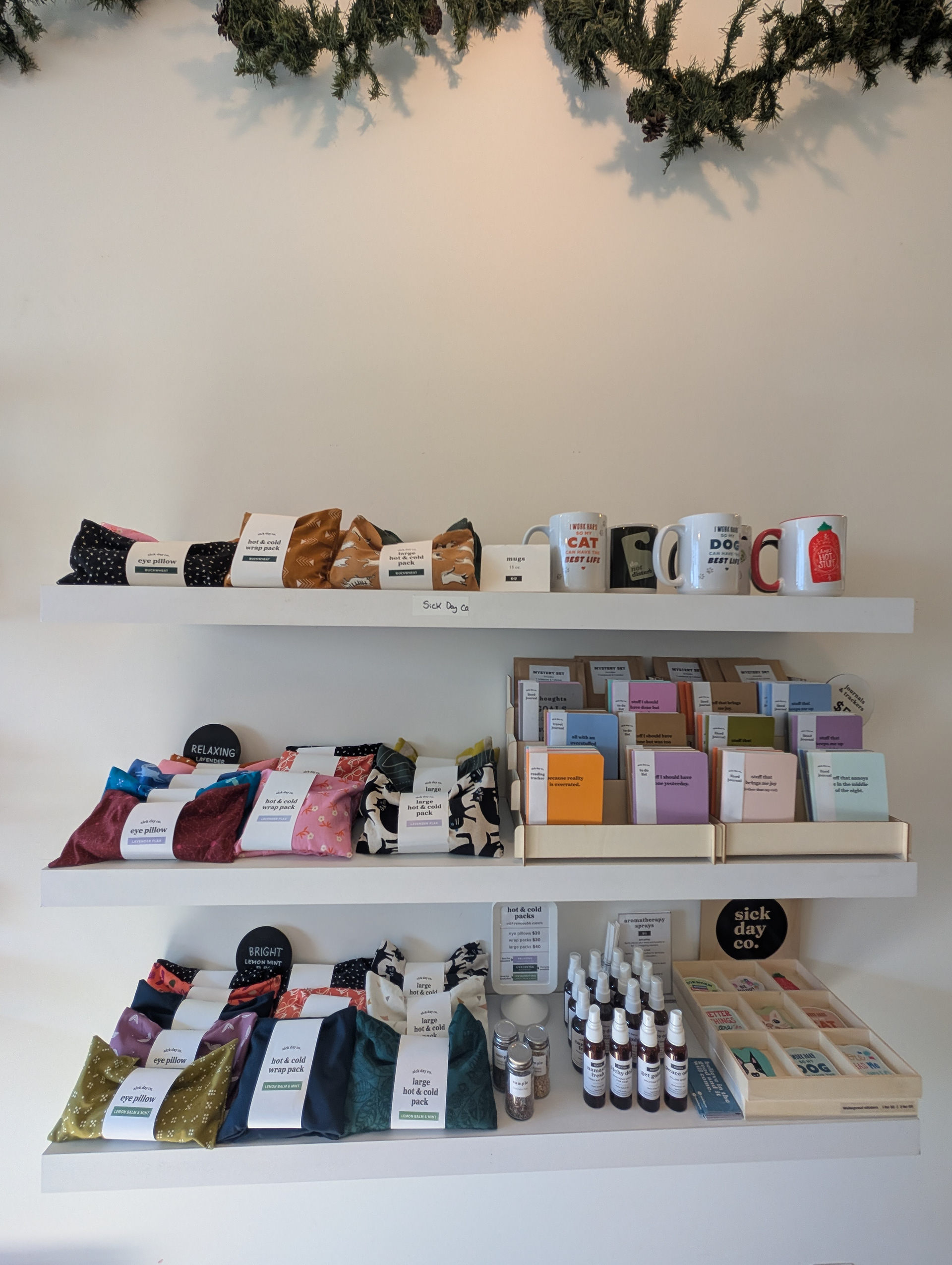 Shelf design with products in a retail space