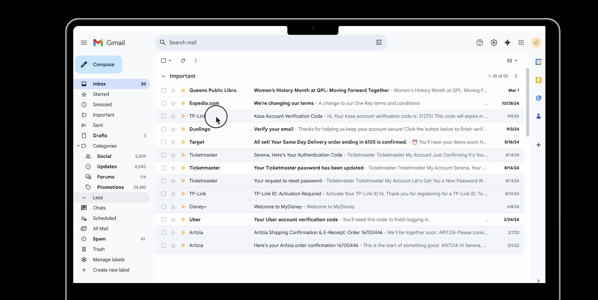 Clicking the wrong email