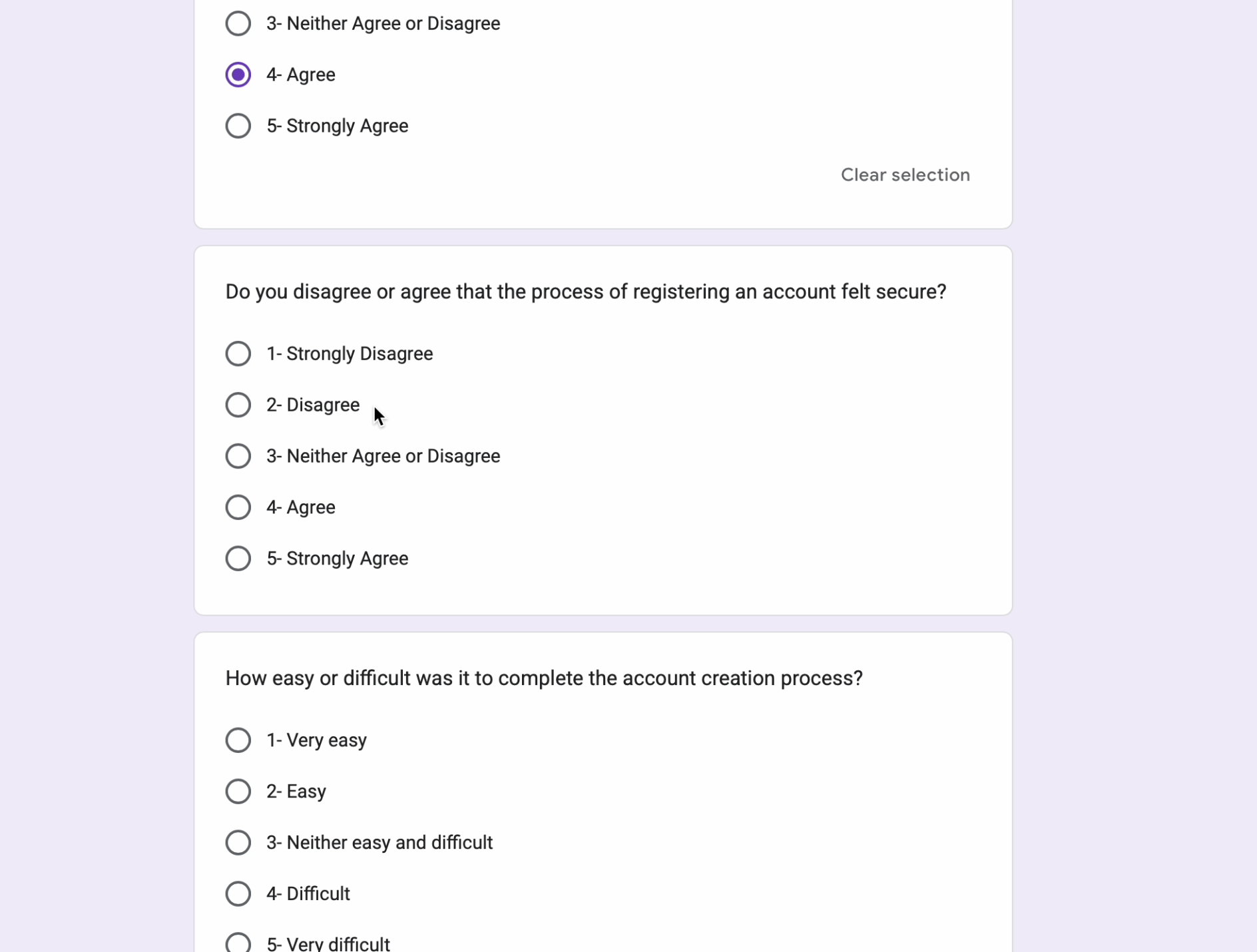 Google survey