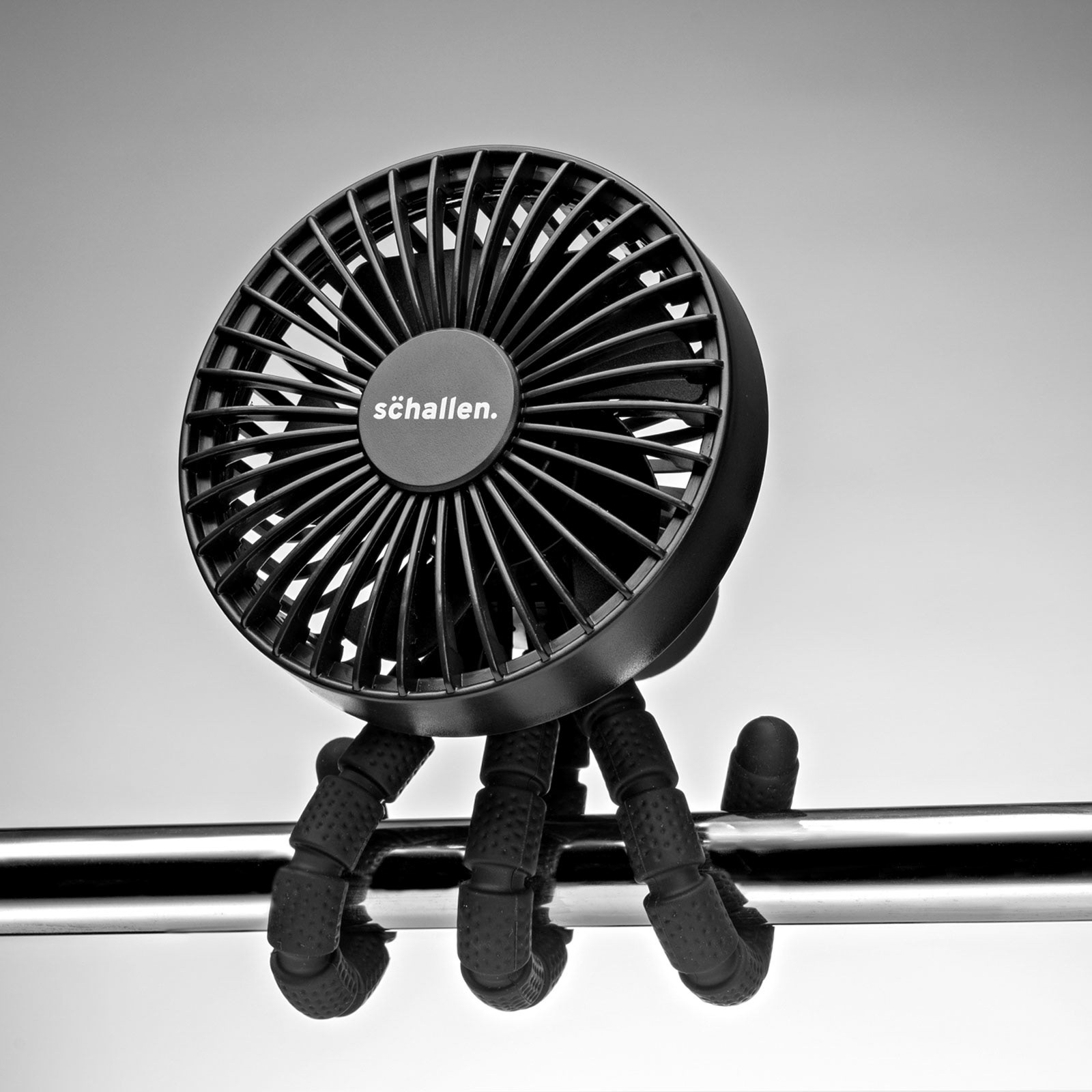 portable air fan with legs wrapped around chrome tube | high quality product photography | Pro Exposure Photography