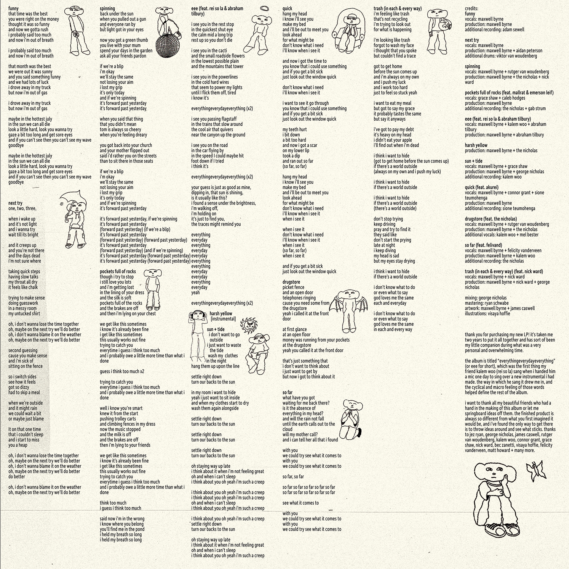 Golden Vessel - everythingeverydayeverything lyric sheet design