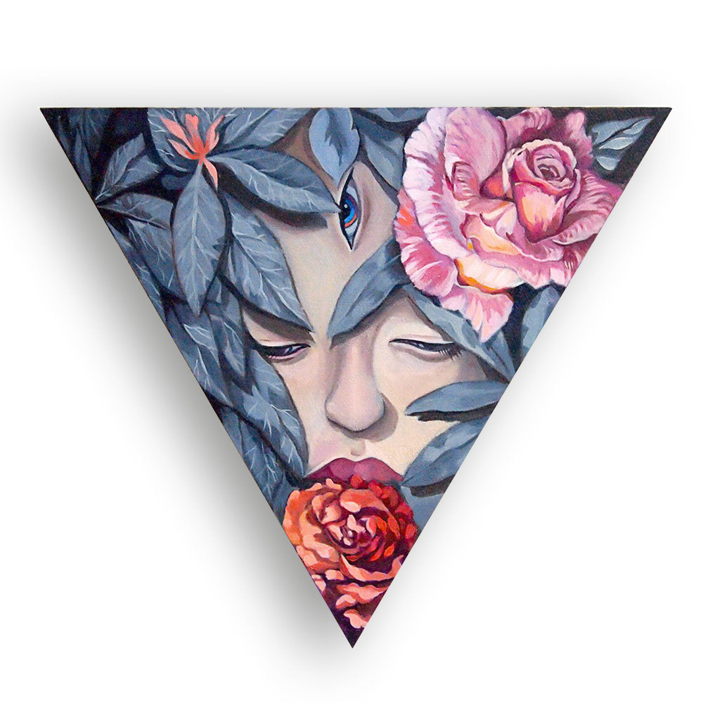 Hexa iv, oil on cradled wood, 2017
