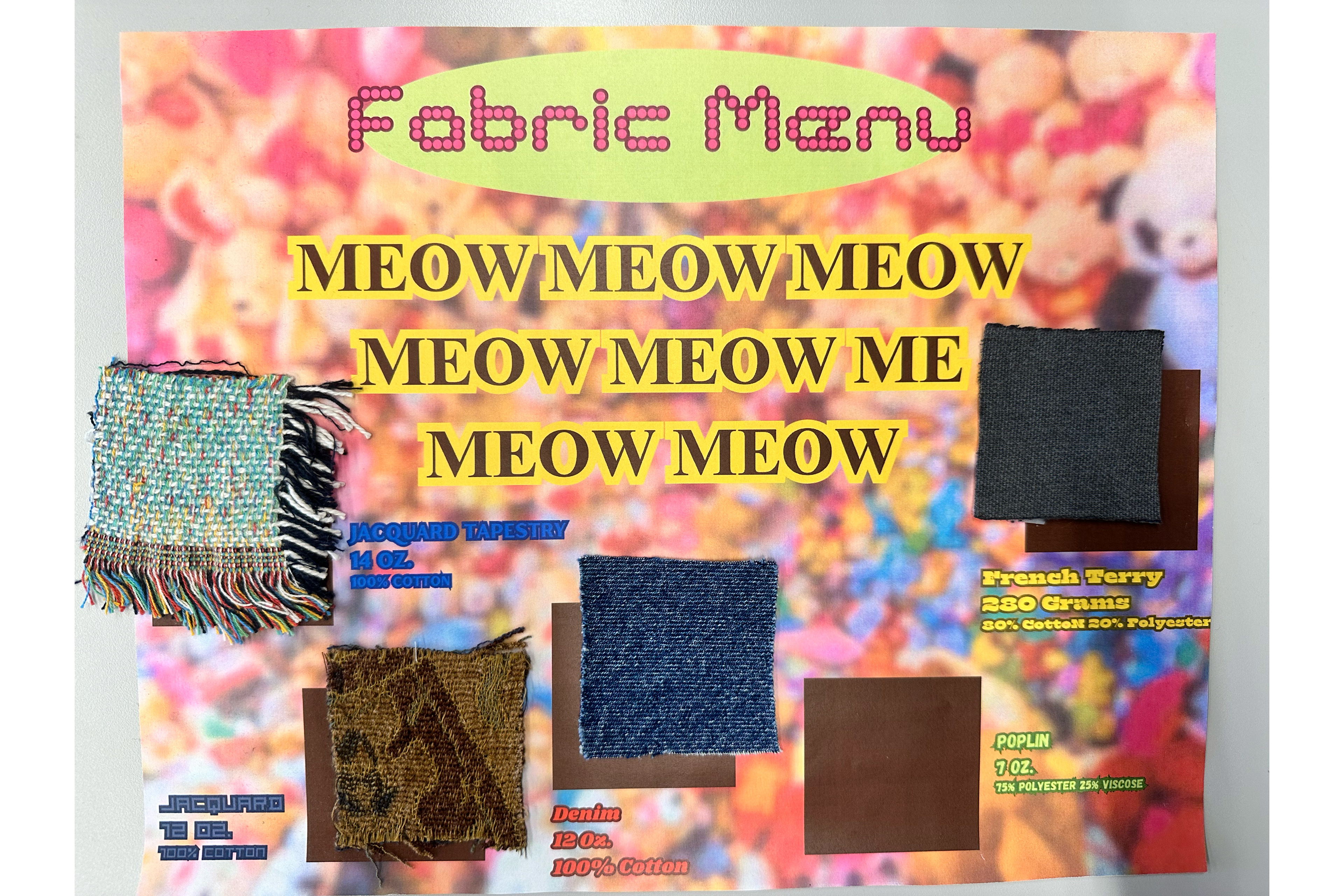 Fabric Menu by sophomore student Ben Arevalo
