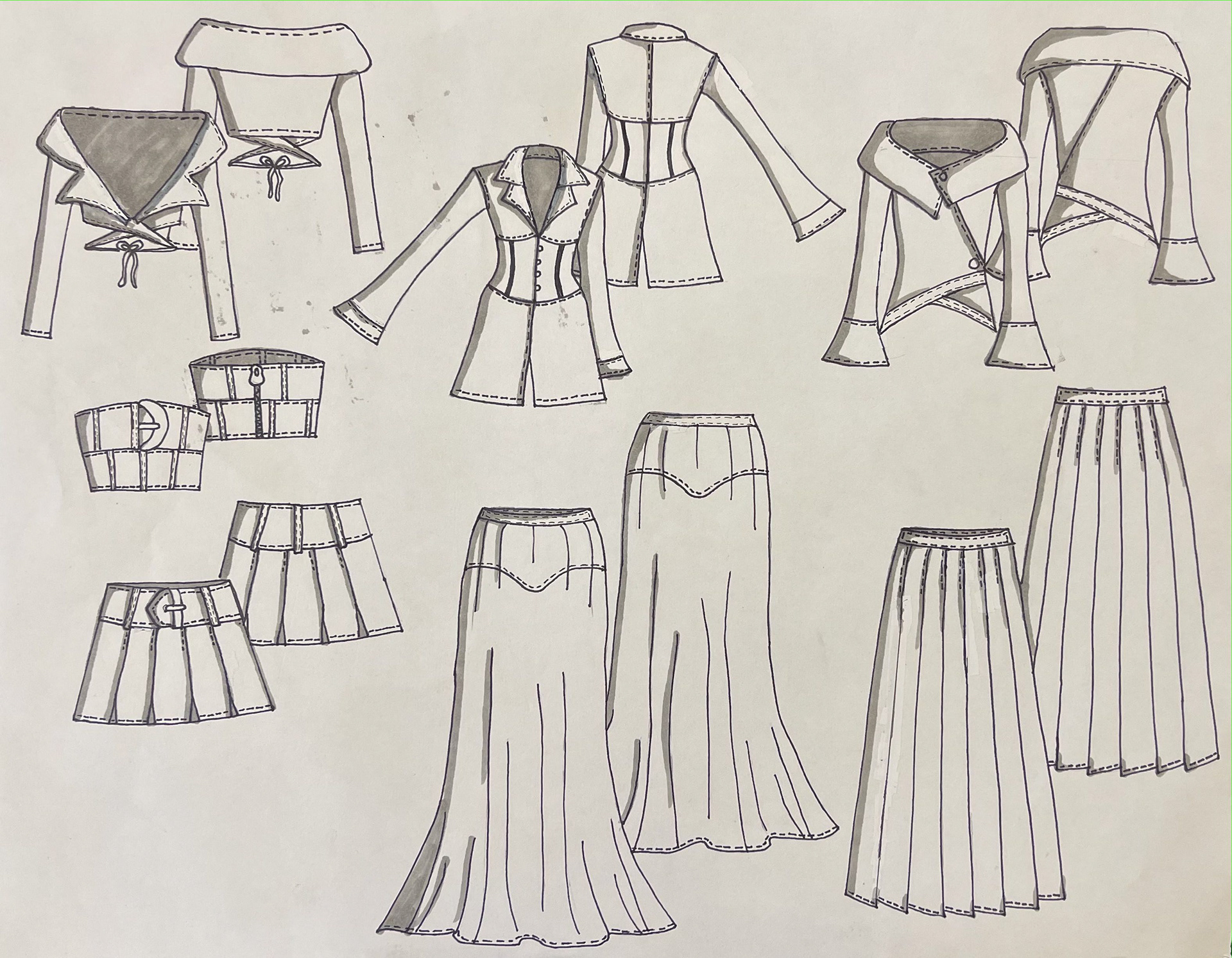 Flat Sketch Line Sheet by student Nikita Pokhrel