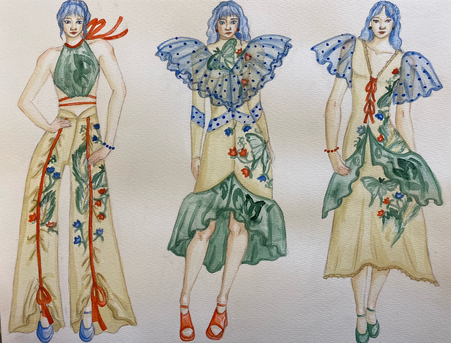 Watercolor Illustrations by student Bella Dubose