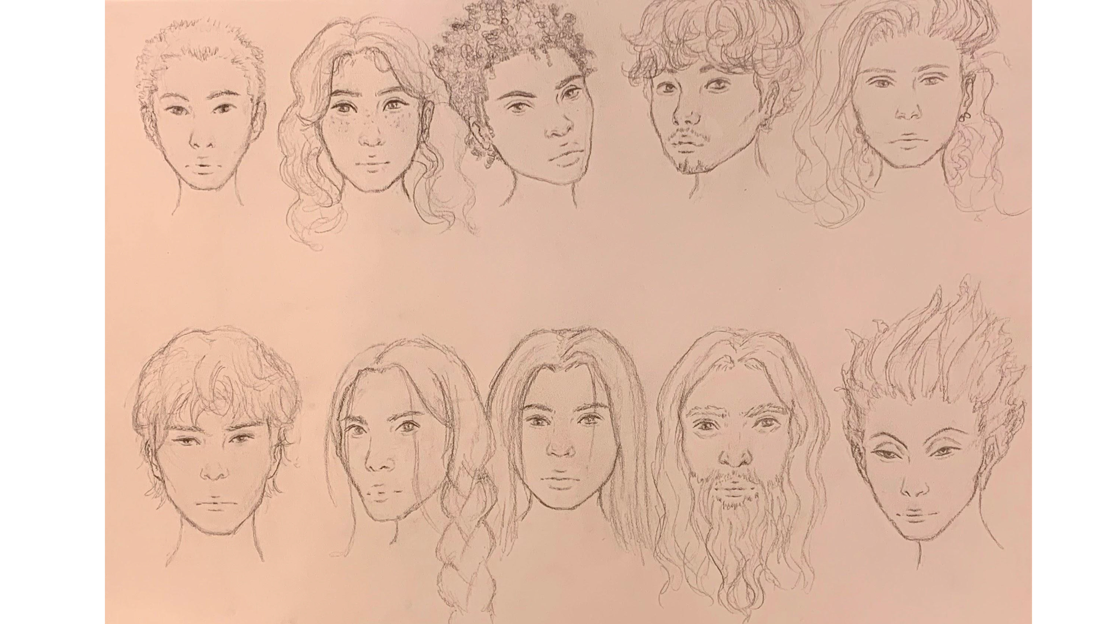 Male and Female Face Studies by Chloe Doerr