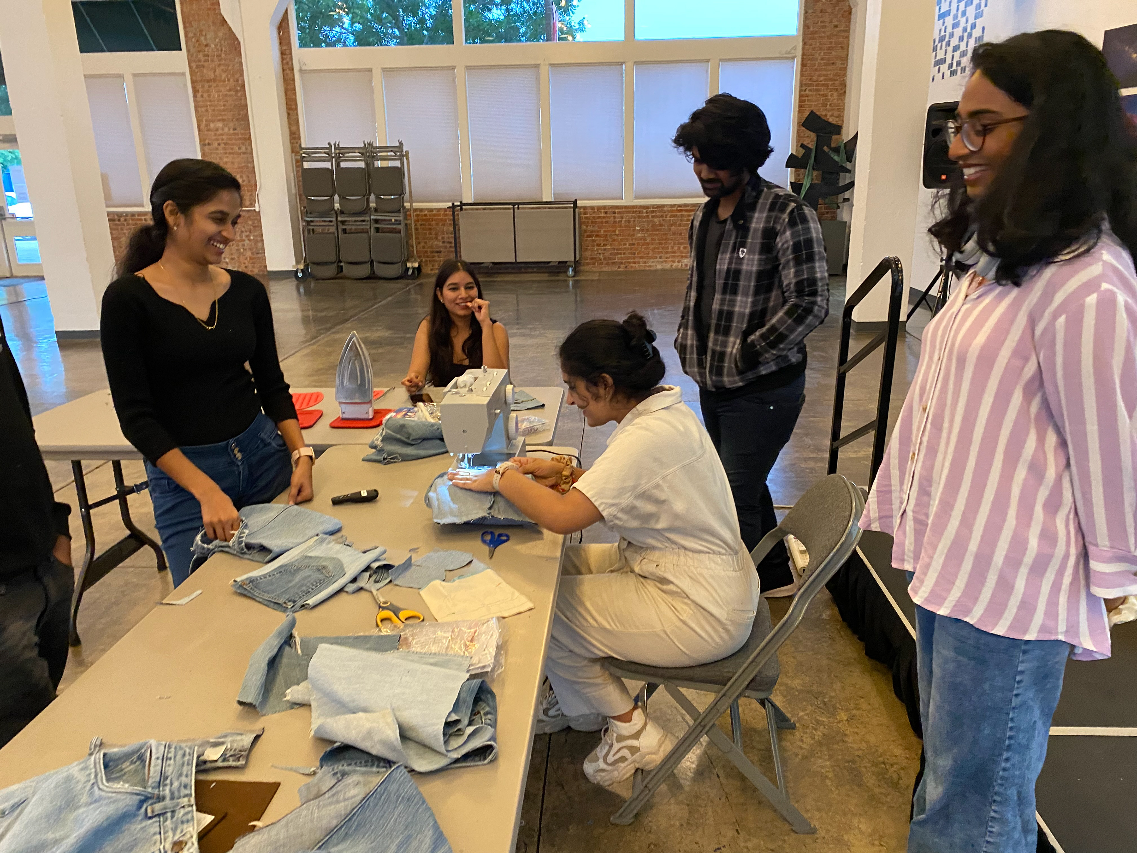 MFA student Lasya Silpa mending workshop