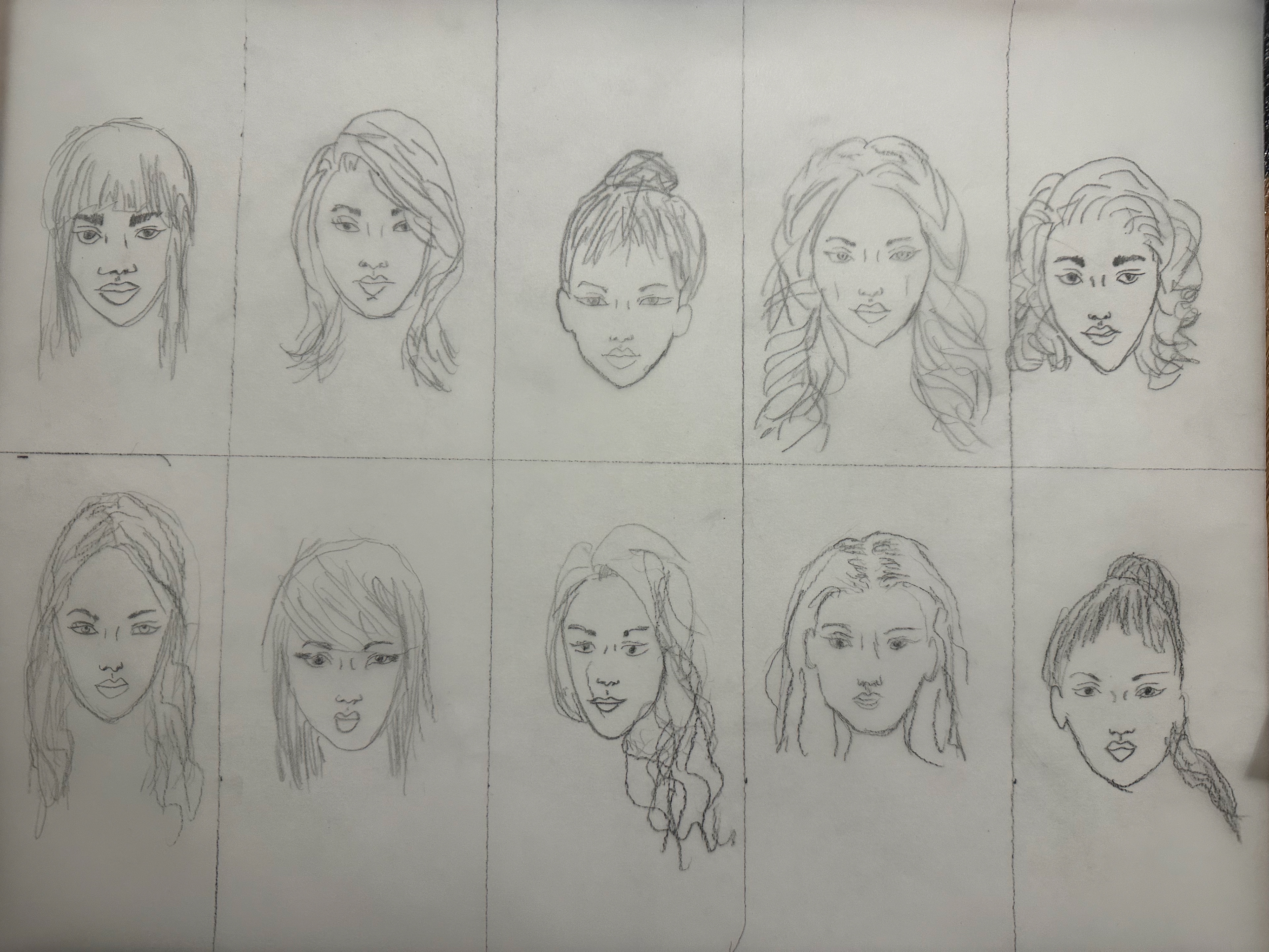 Female Faces by student Ben Arevalo