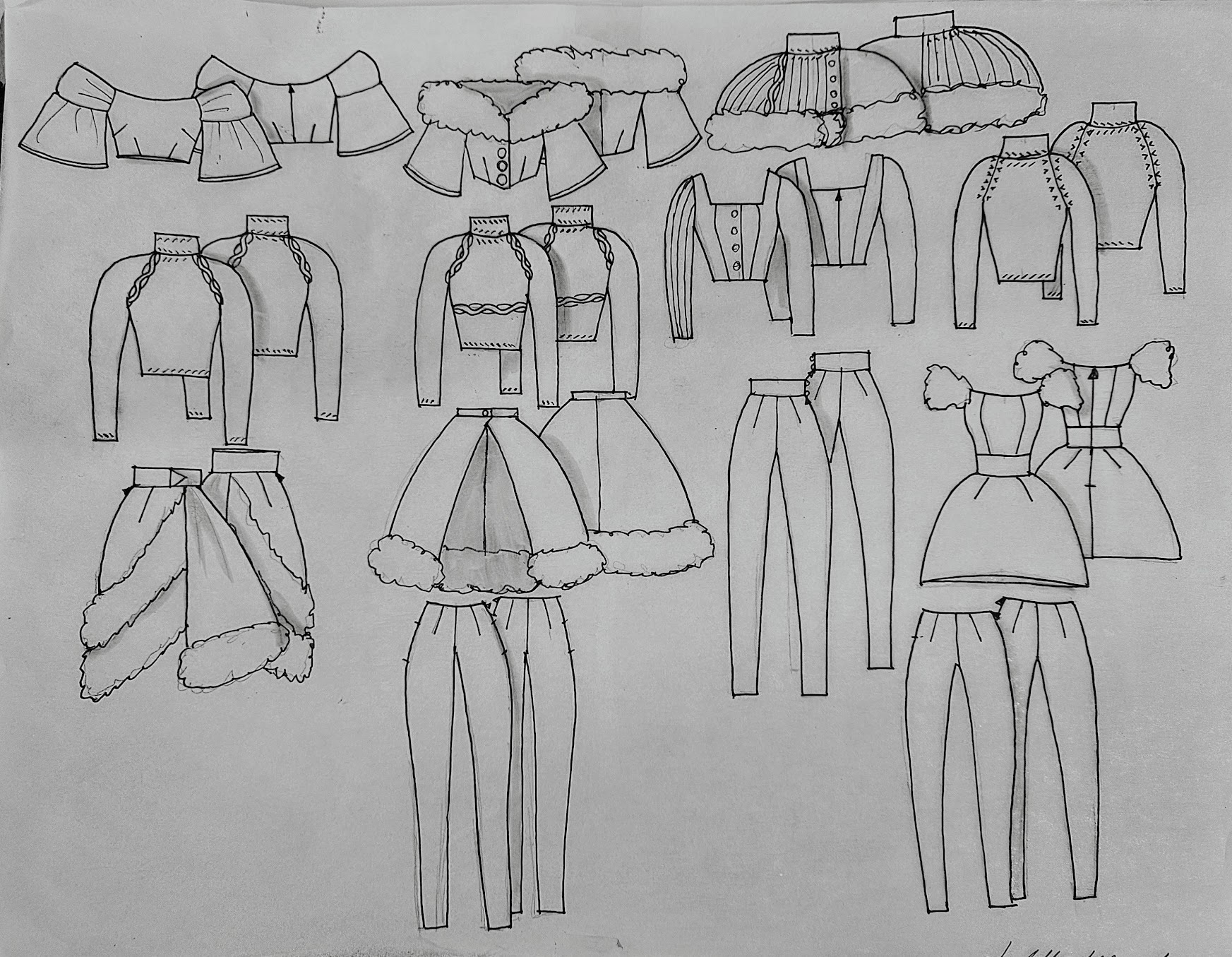 Flat Sketch Line Sheet by sophomore Isabella Murphy