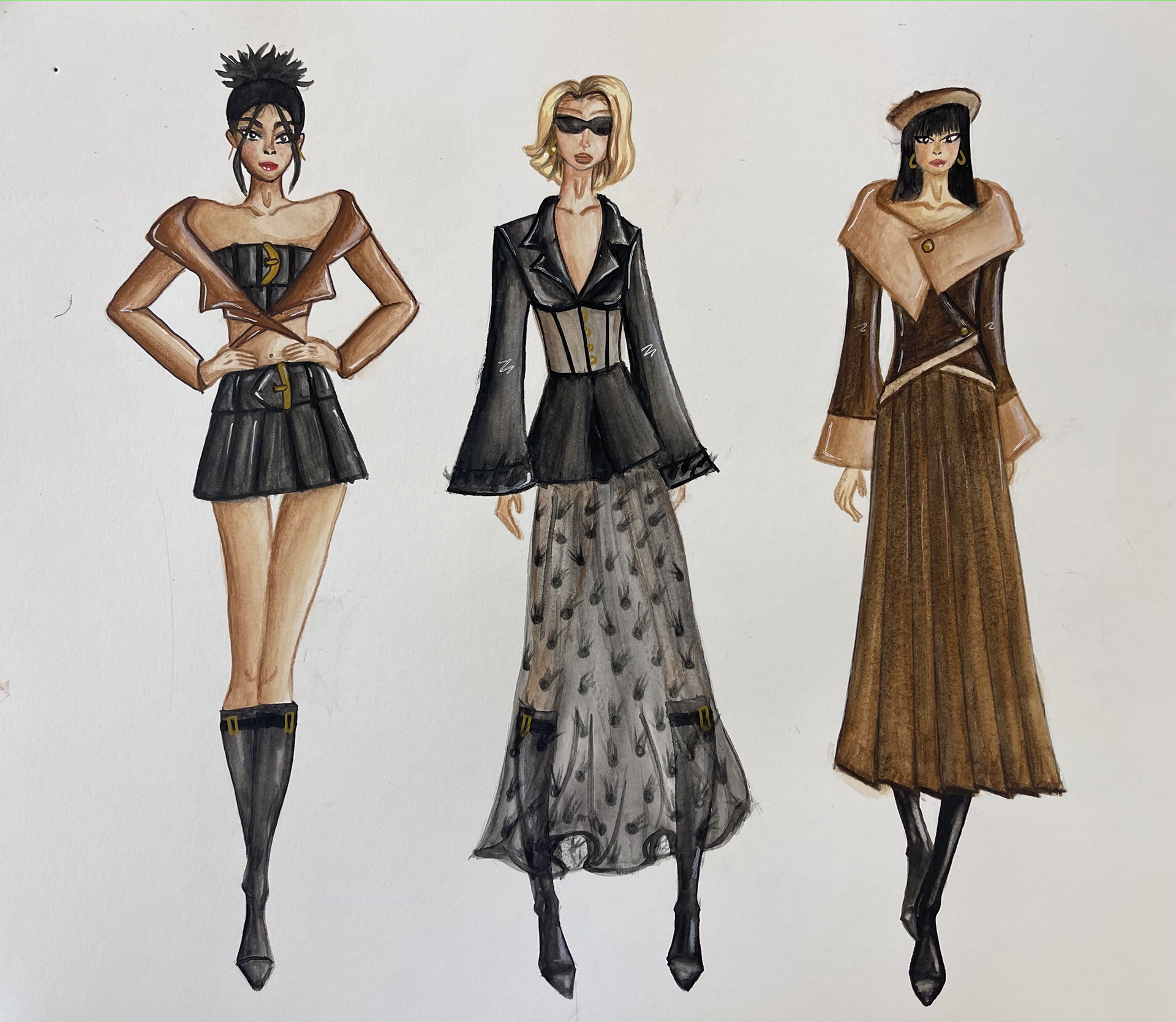 Watercolor Illustrations by student Nikita Pokhrel