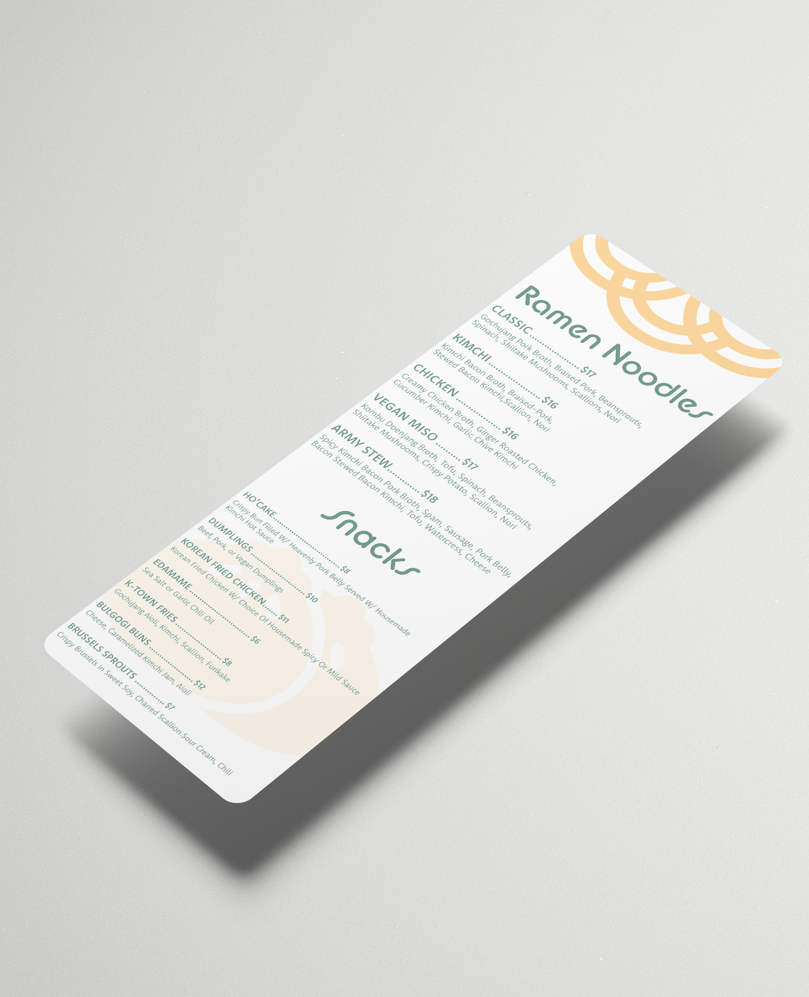 Menu (Front)