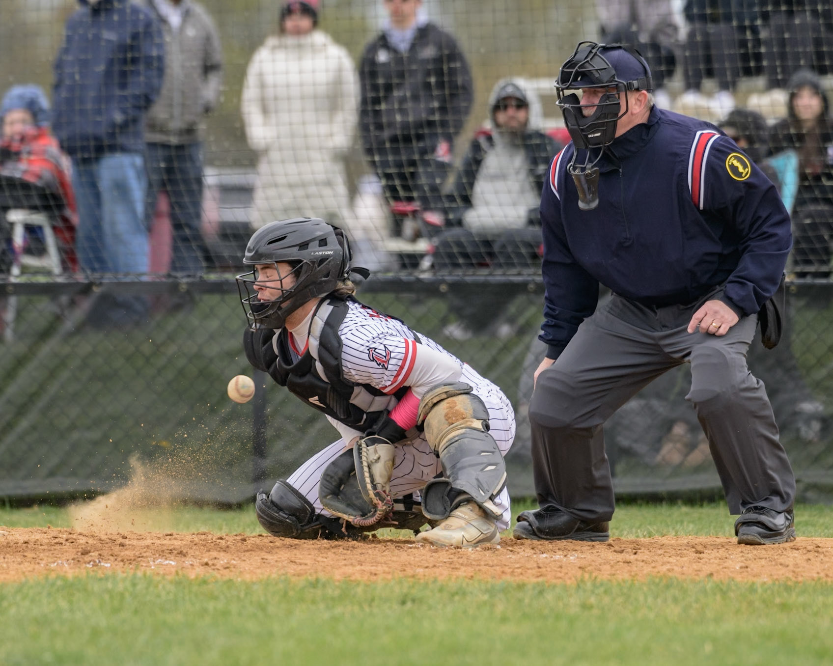 Zach Barbash of Lenape High School blocks a pitch in the dirt during the game against Cherokee at Lenape High School in Medford, NJ. (Photo by Brian Barbash/gametimedreams.com)