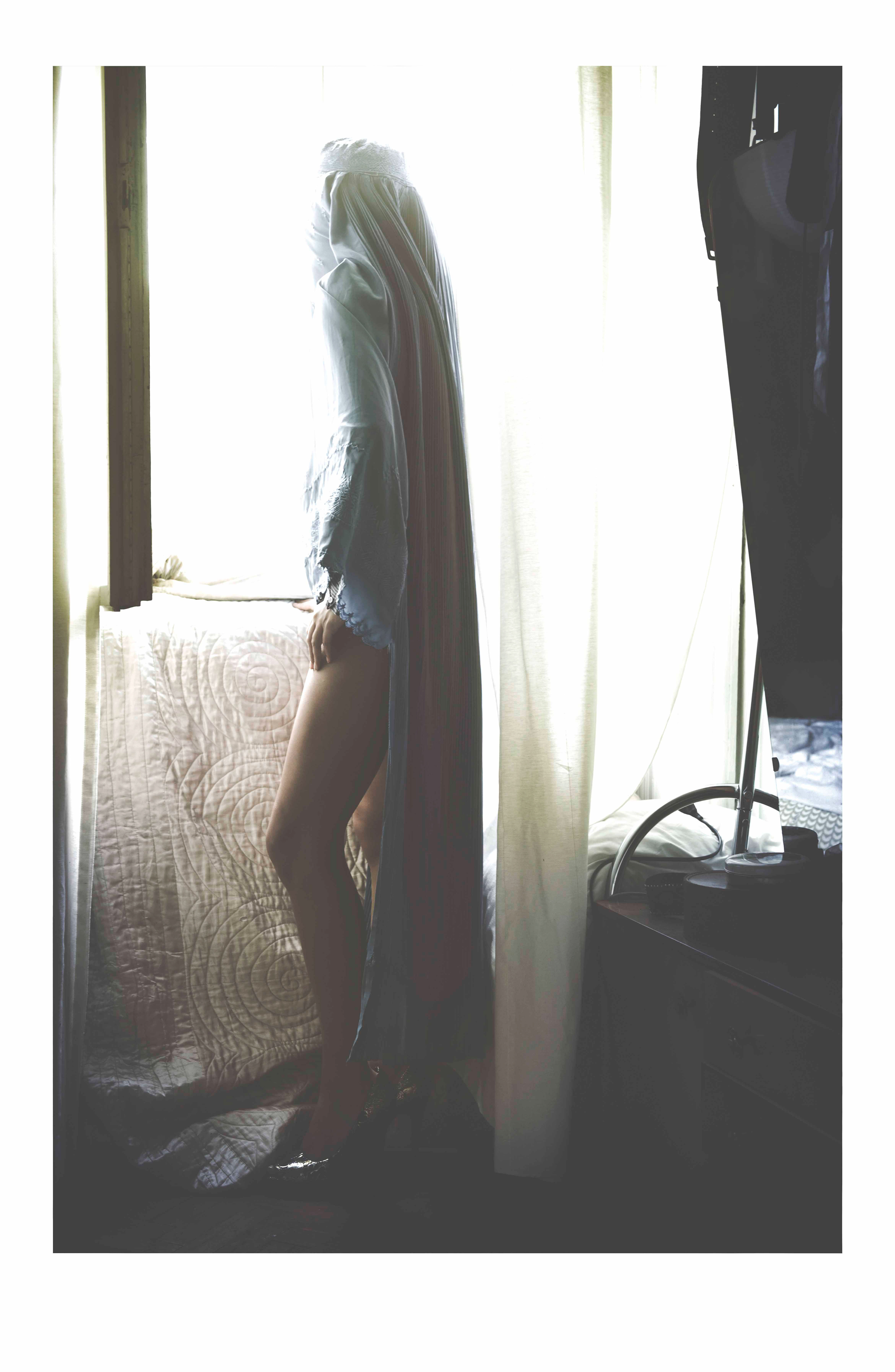 Windows painted black to avoid gazes from outsiders