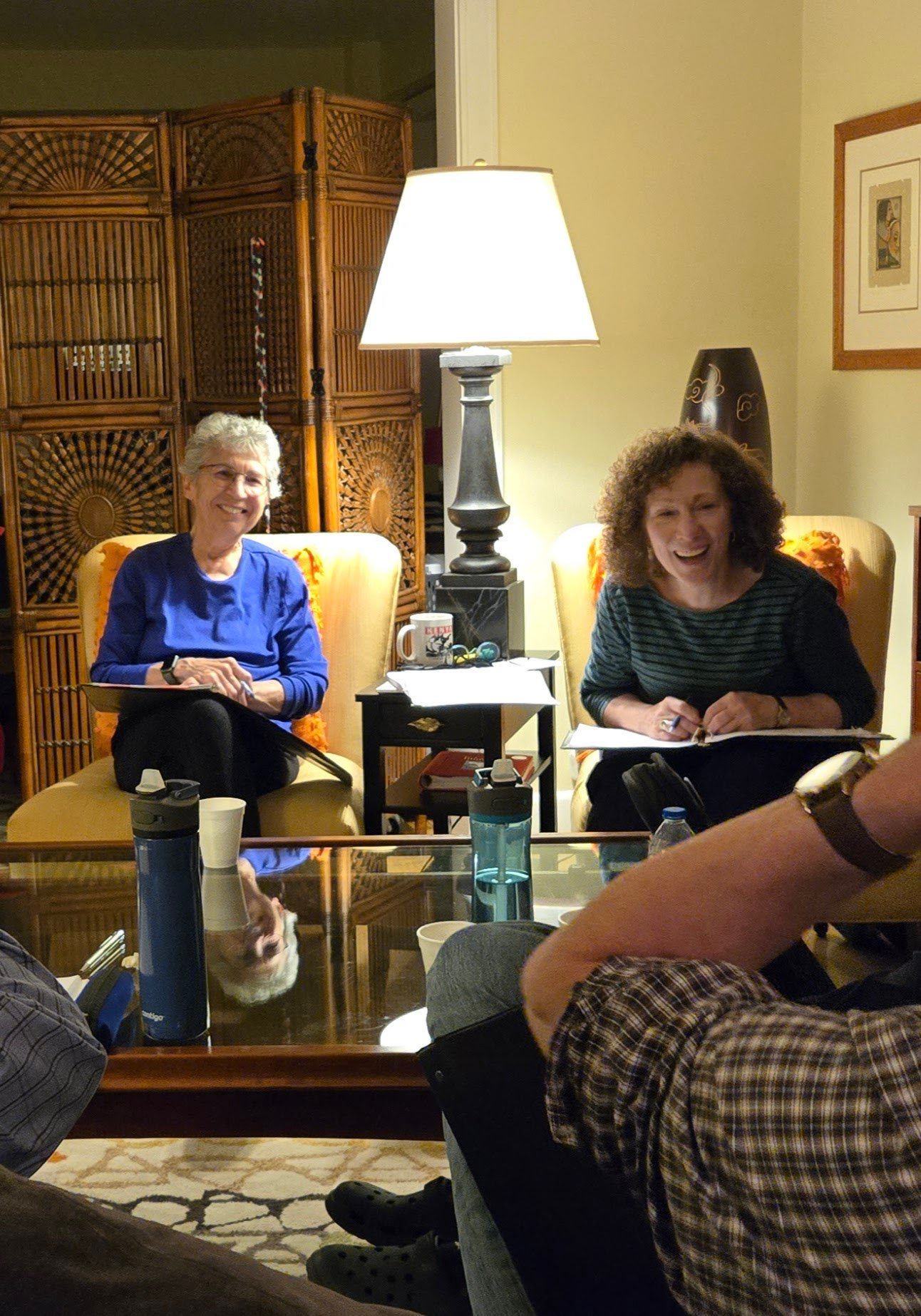 Paulette, Kit and the elbows of Ray and Larry