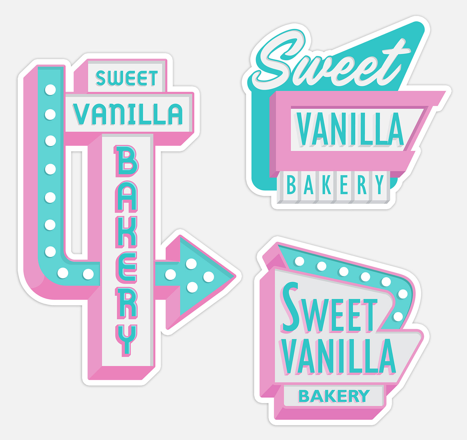 Old school signage sticker pack