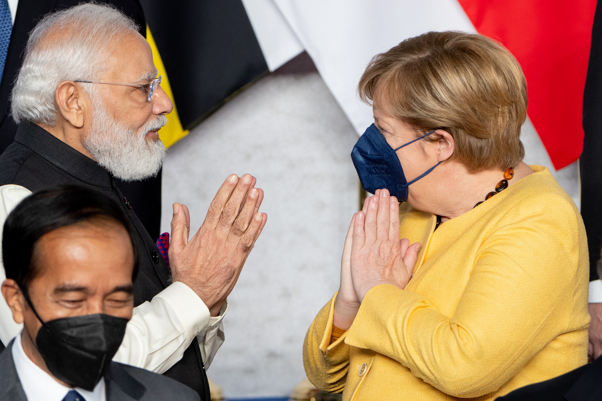 Narendra Modi e Angela Merkel - Roma