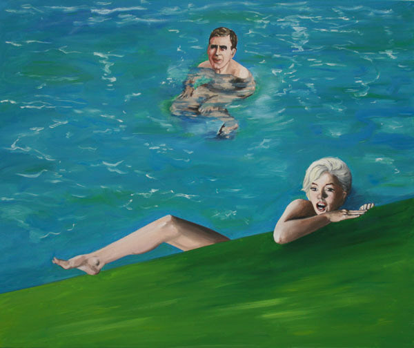 Swinging Pool, 2009. Öl auf Leinwand, 100x120 cm.