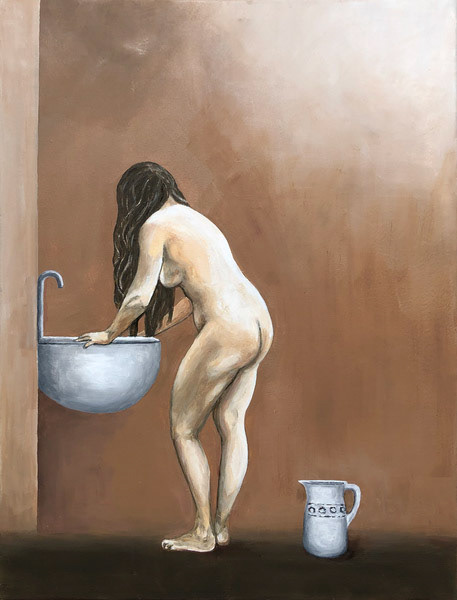 Susanna im Bade, 2018, Öl auf Leinwand, 70 x 100 cm