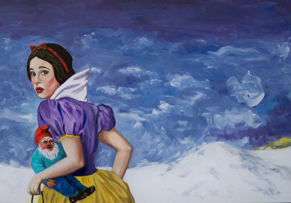 Schneewittchens Flucht, 2011, Öl auf Leinwand, 120 x 80 cm