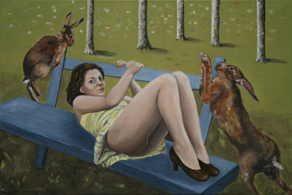 Parkbank, 2008, Öl/Leinwand, 50 x 100 cm