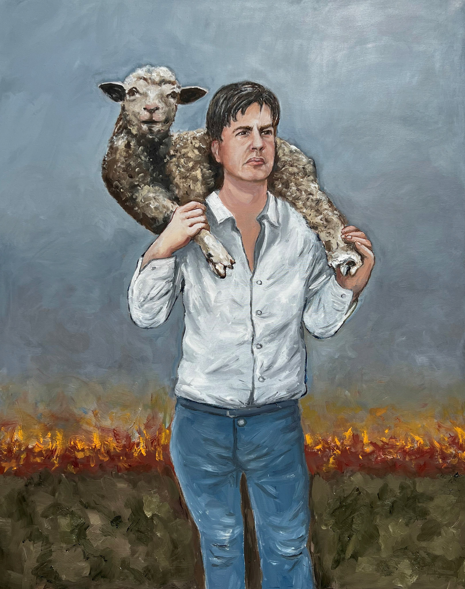 Save the animals, 2022, Öl auf Leinwand, 80x60cm