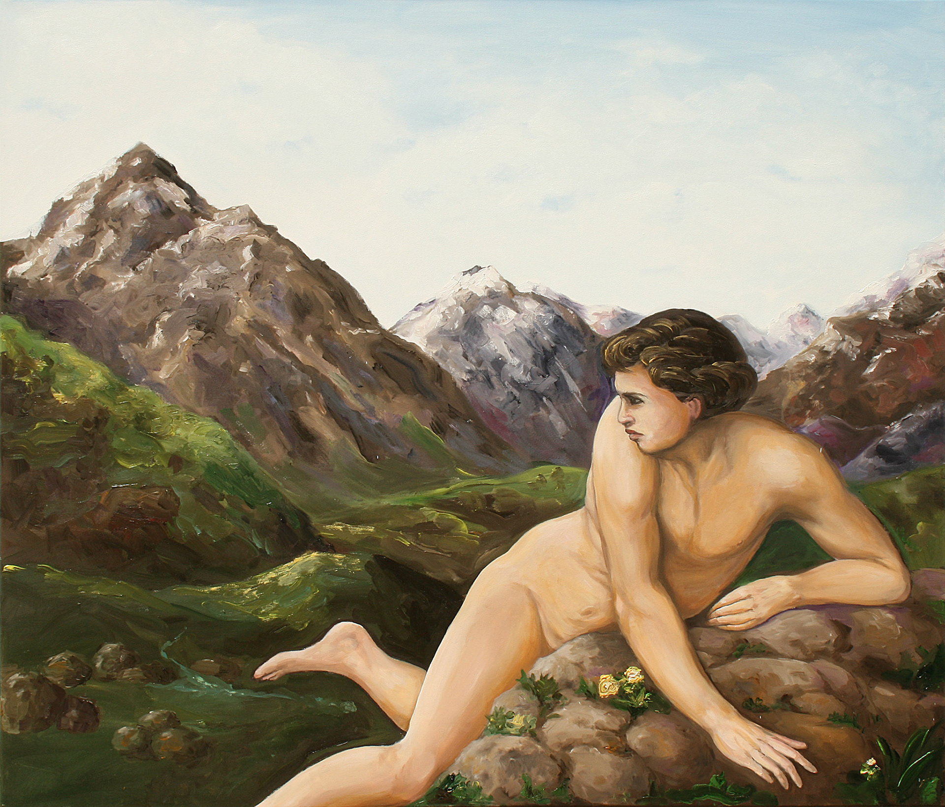 Jüngling im Gebirge, 2008, Öl auf Leinwand, 120x140cm