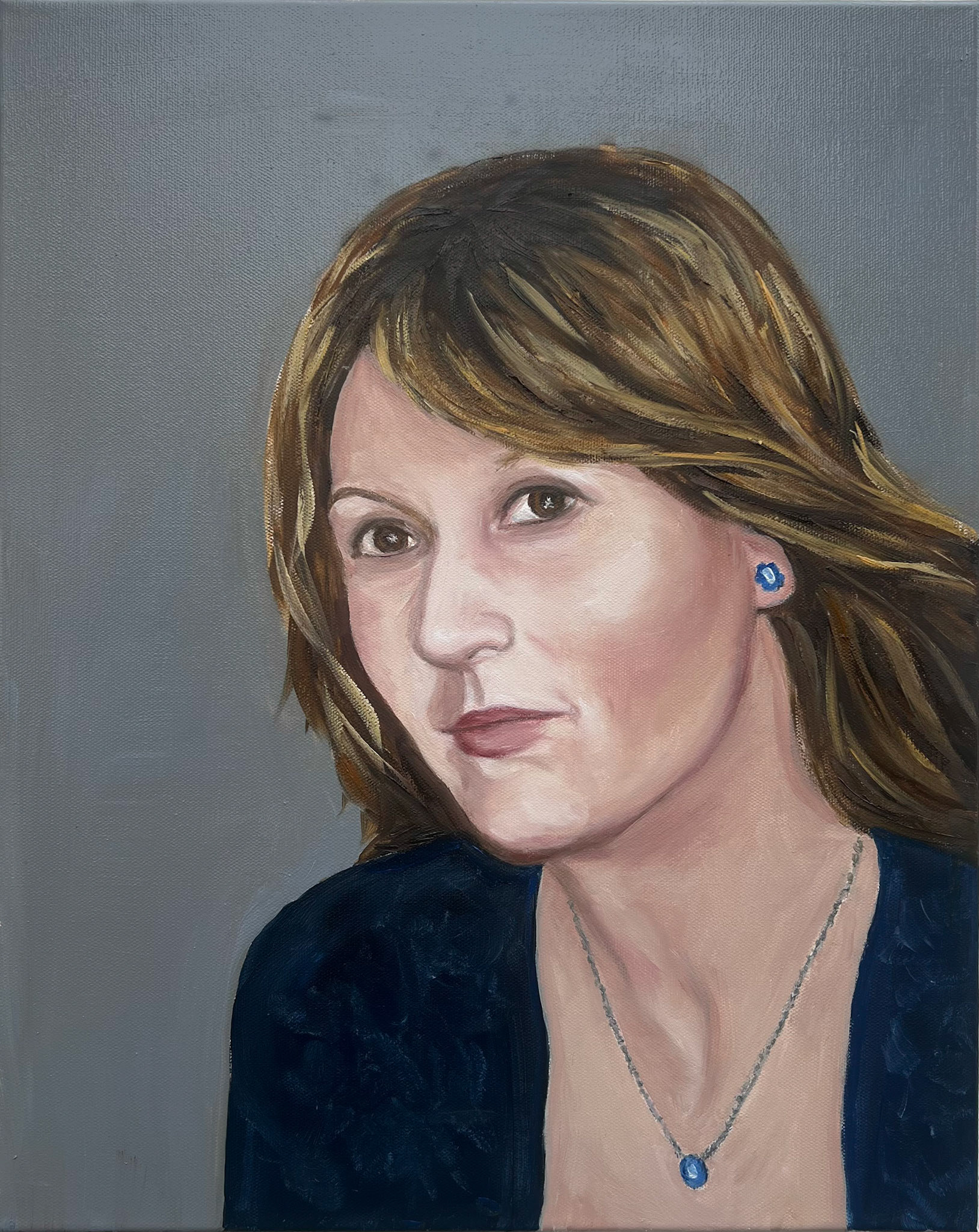 Selbstbildnis, 2024, Öl auf Leinwand, 50x40cm